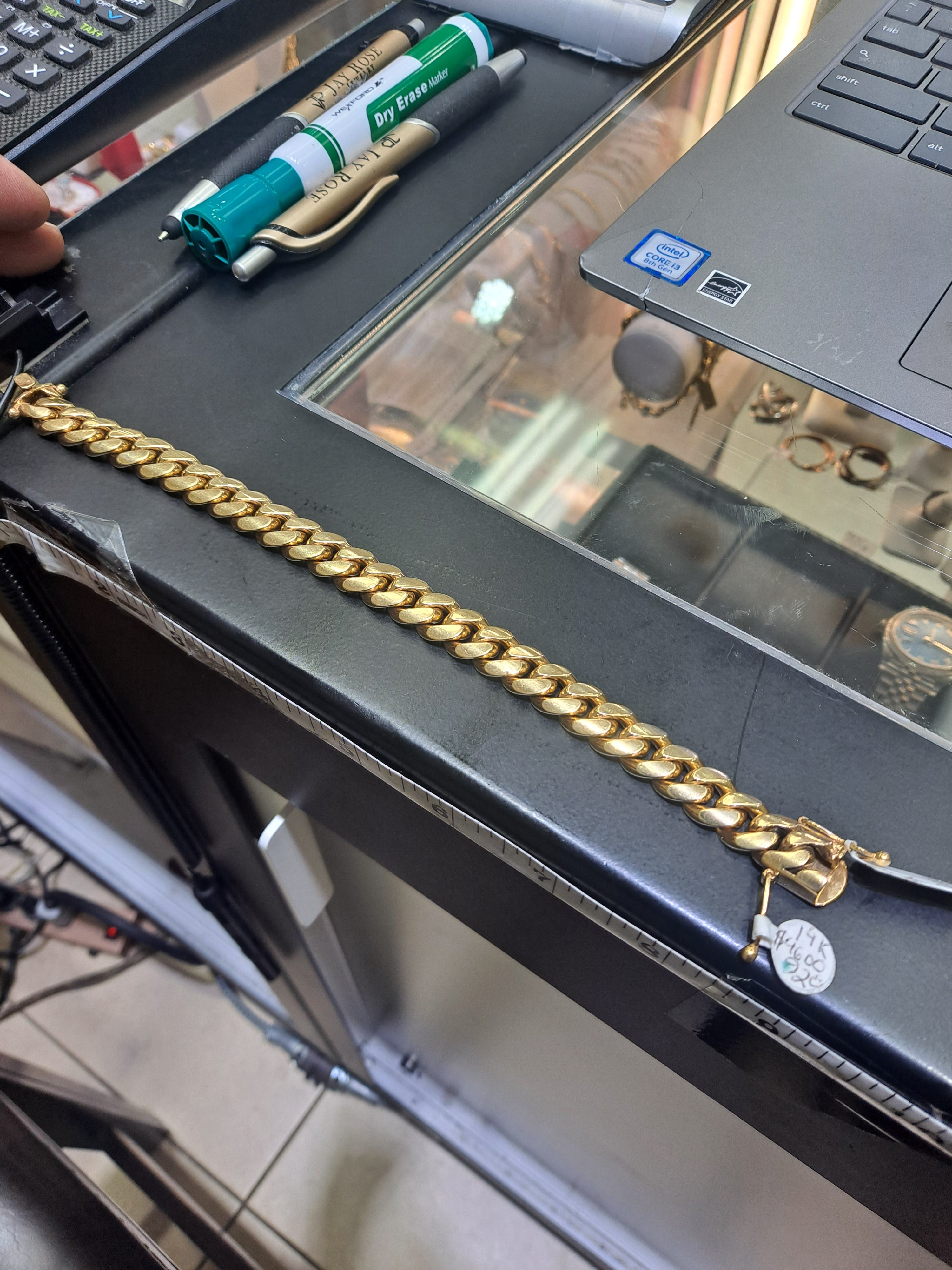 new 14k solid hand made 11mm 92 gram miami cuban bracelet