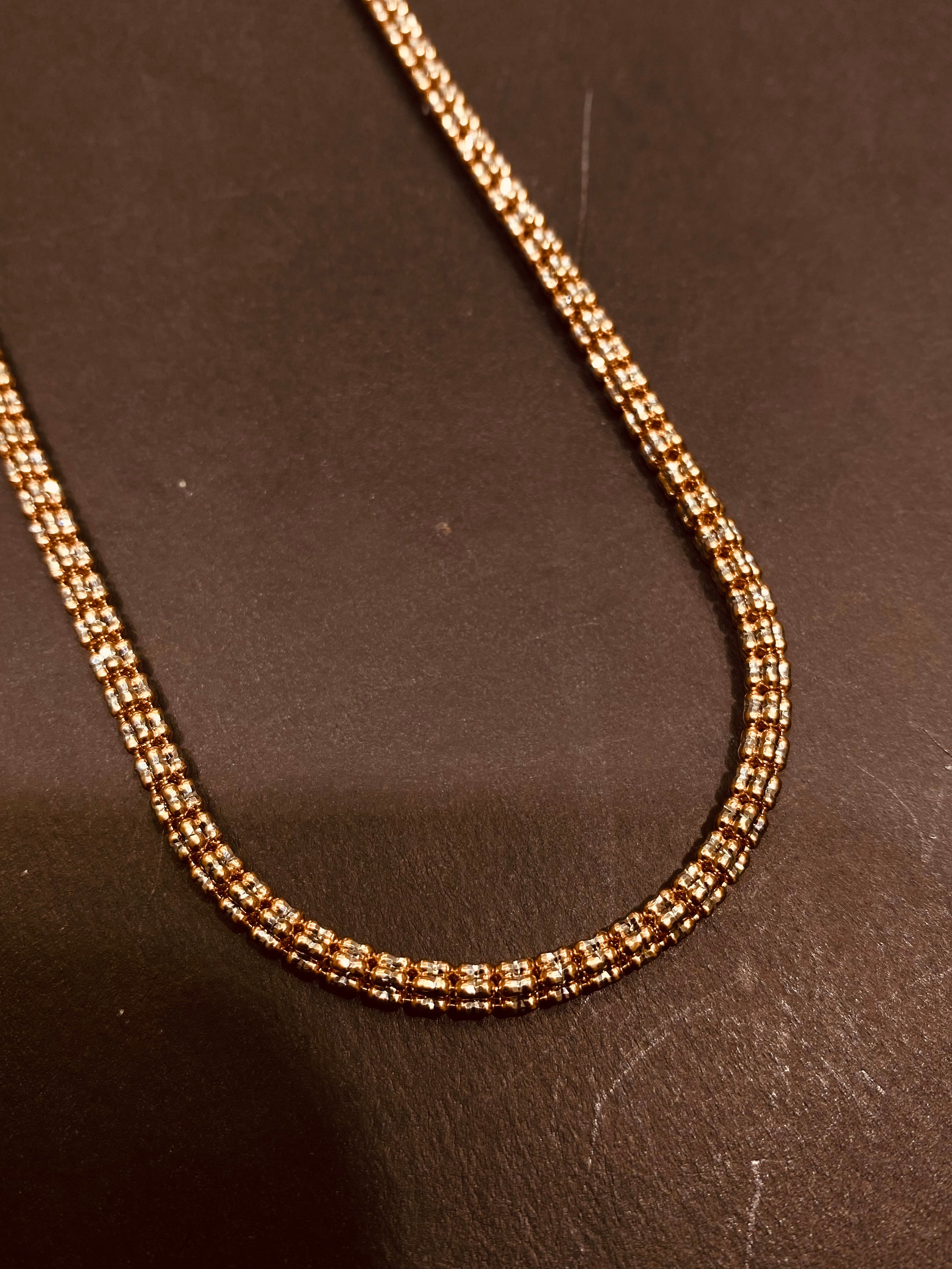new 10k rose gold diamond cut italian chain