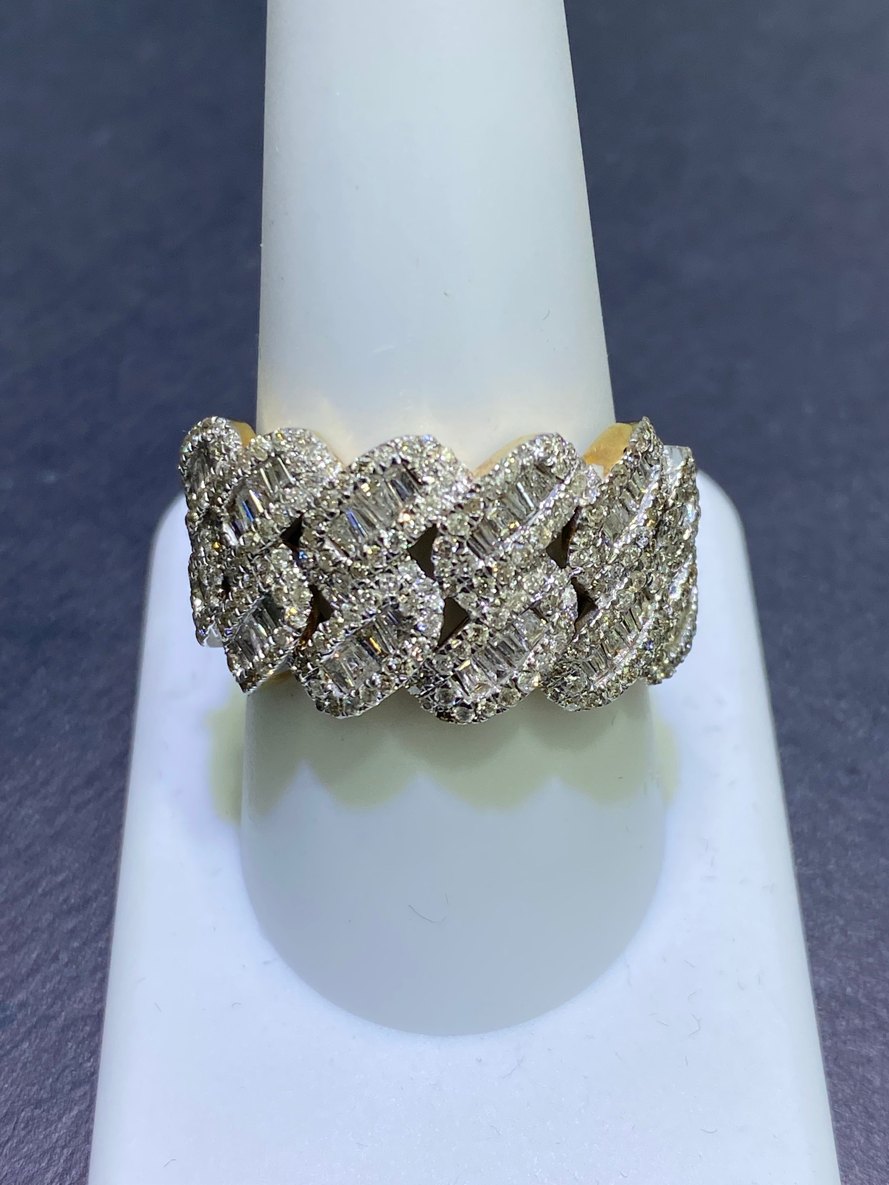 14k ICED MIAMI CUBAN LINK RING