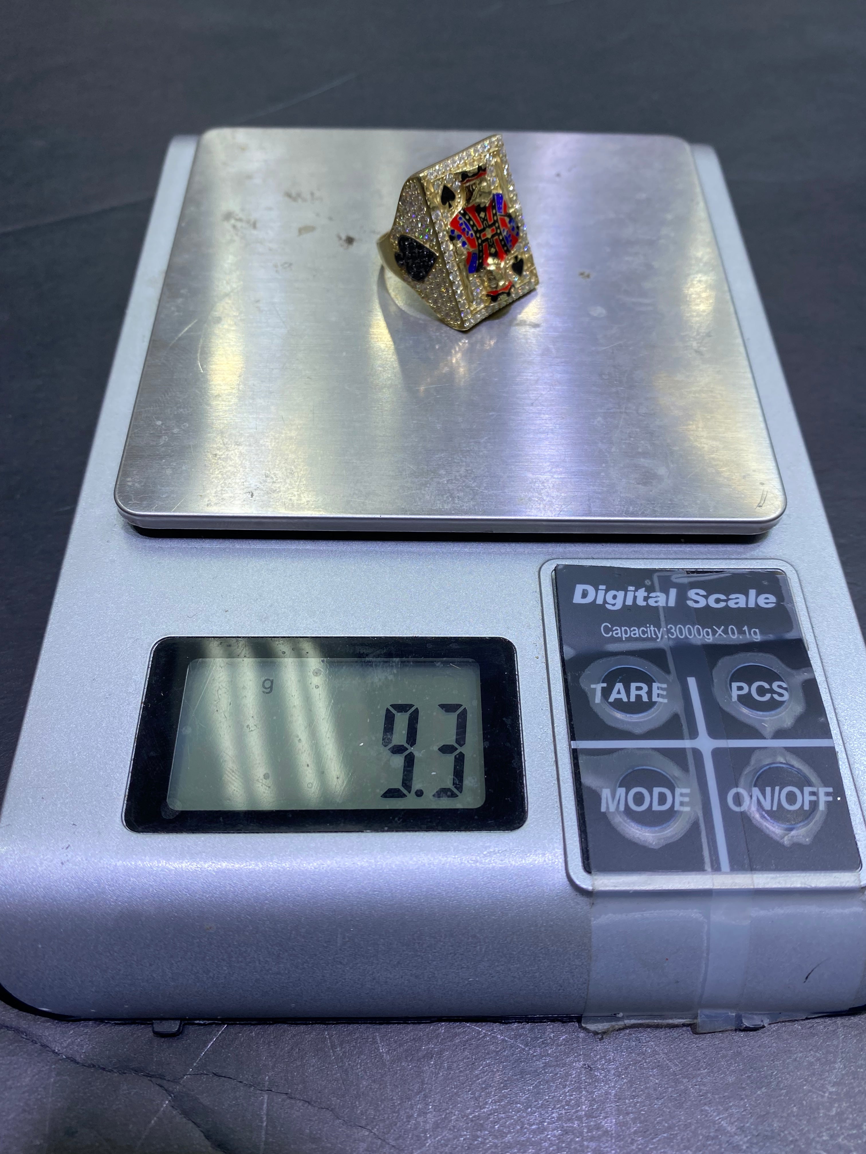 new 10k king ace of spades ring “sizing available “