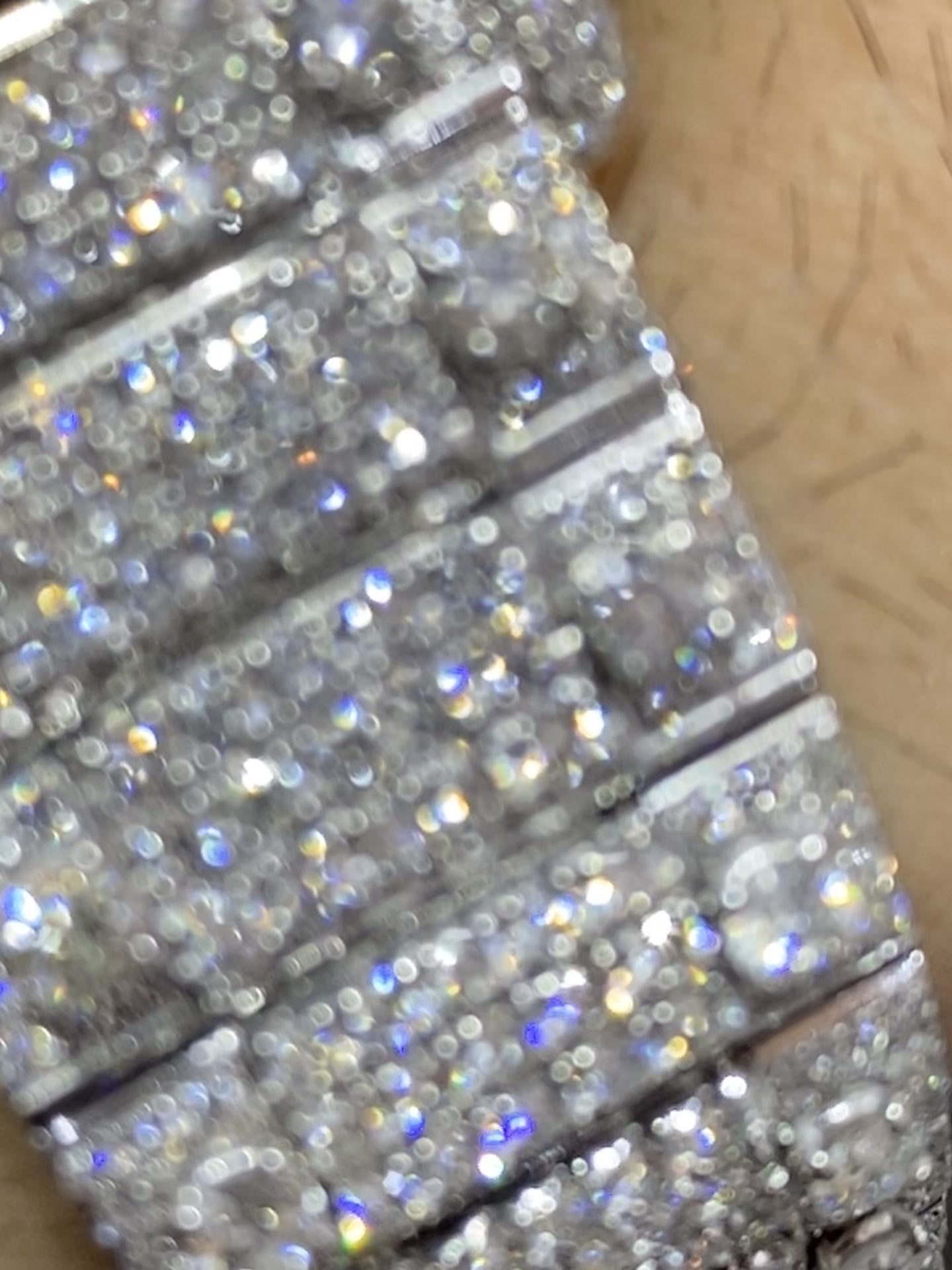 41mm cartier "iced bust down" watch. vs1 natural diamonds 25 cts t.w.. white