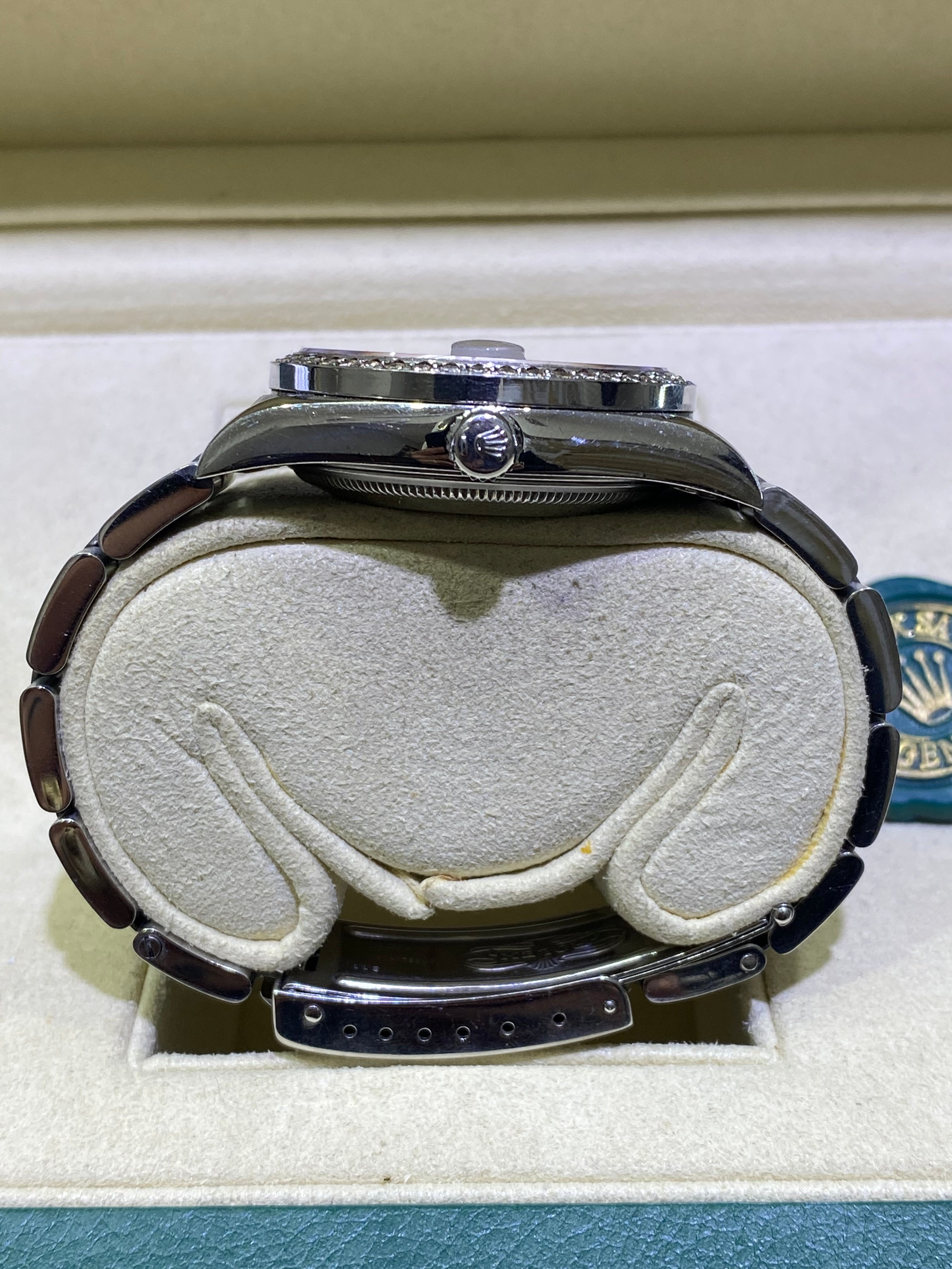 34 mm rolex diamond bezel unisex serviced and 1 year warranty
