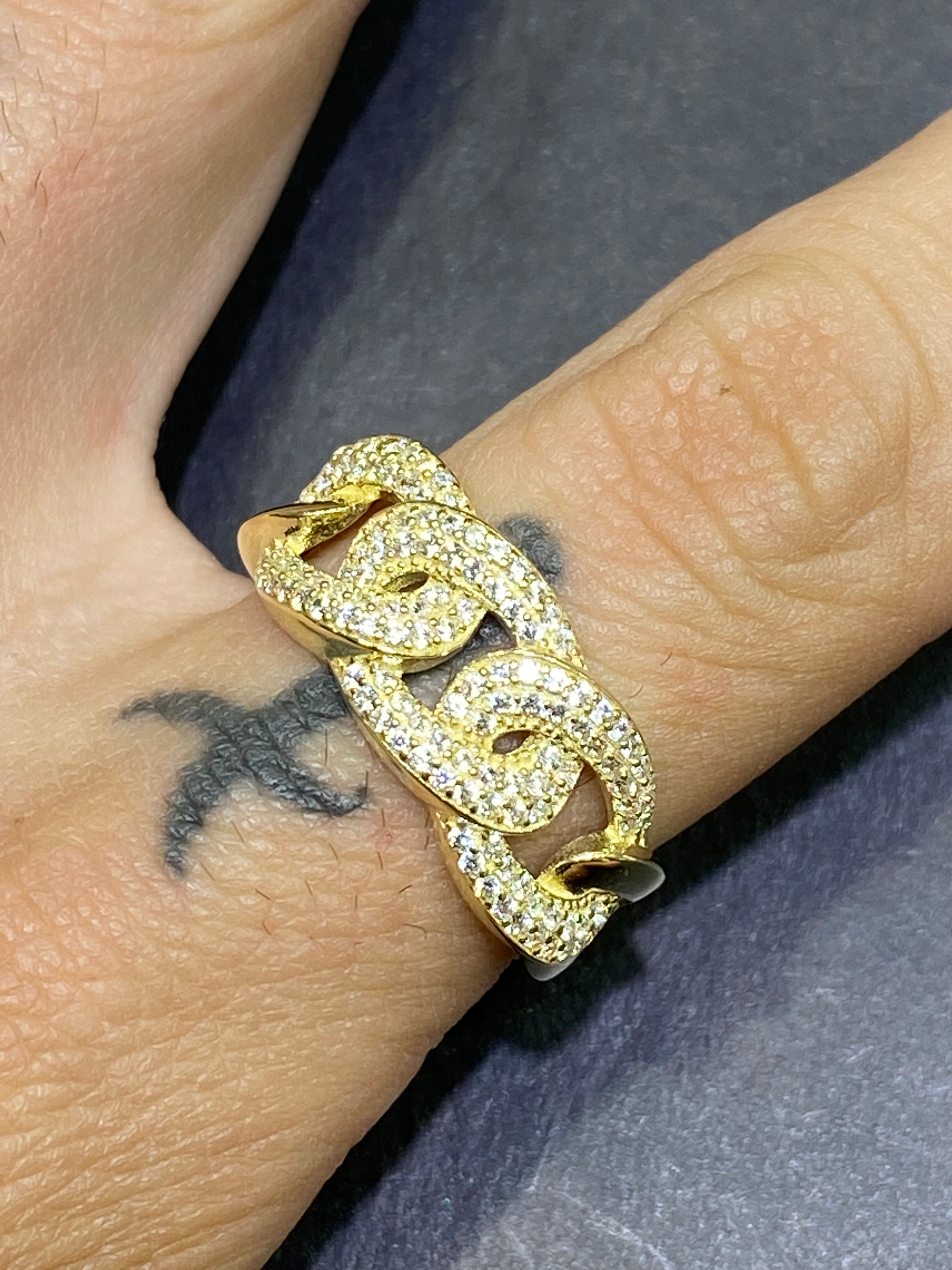 new 10k unisex italian made cuban link ring