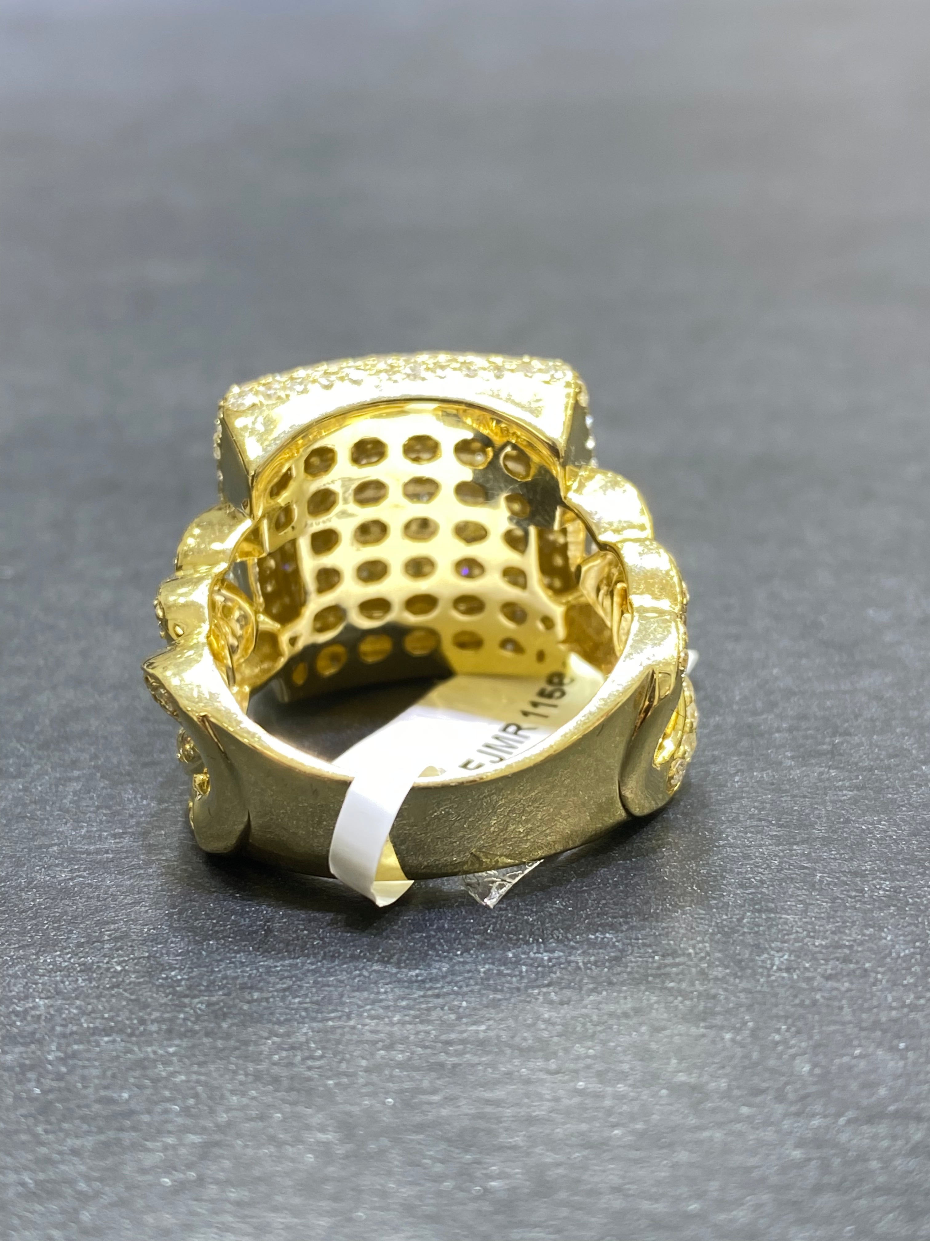new 14k vs1 cuban baguette 4ct.t.w. natural diamonds ring