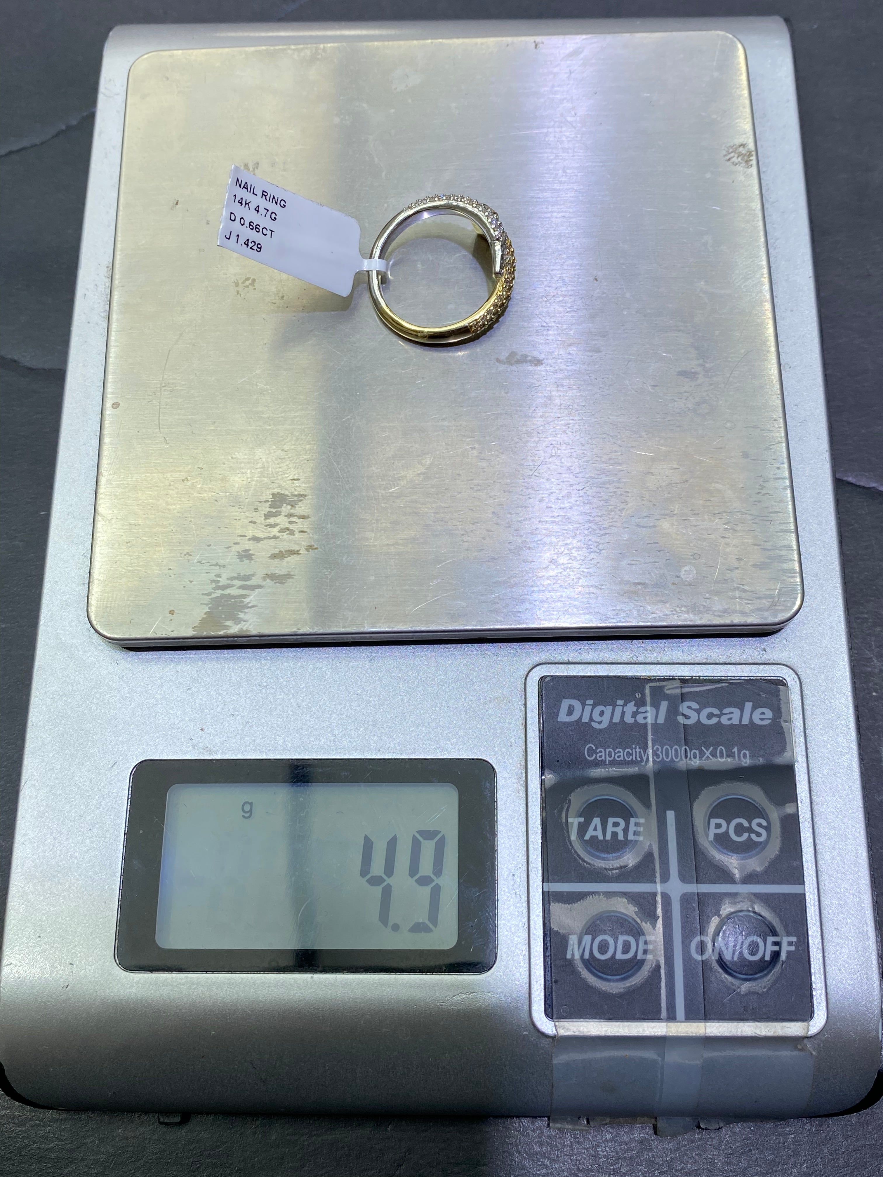 New 14k Vs1 Natural Diamond Nail Ring
