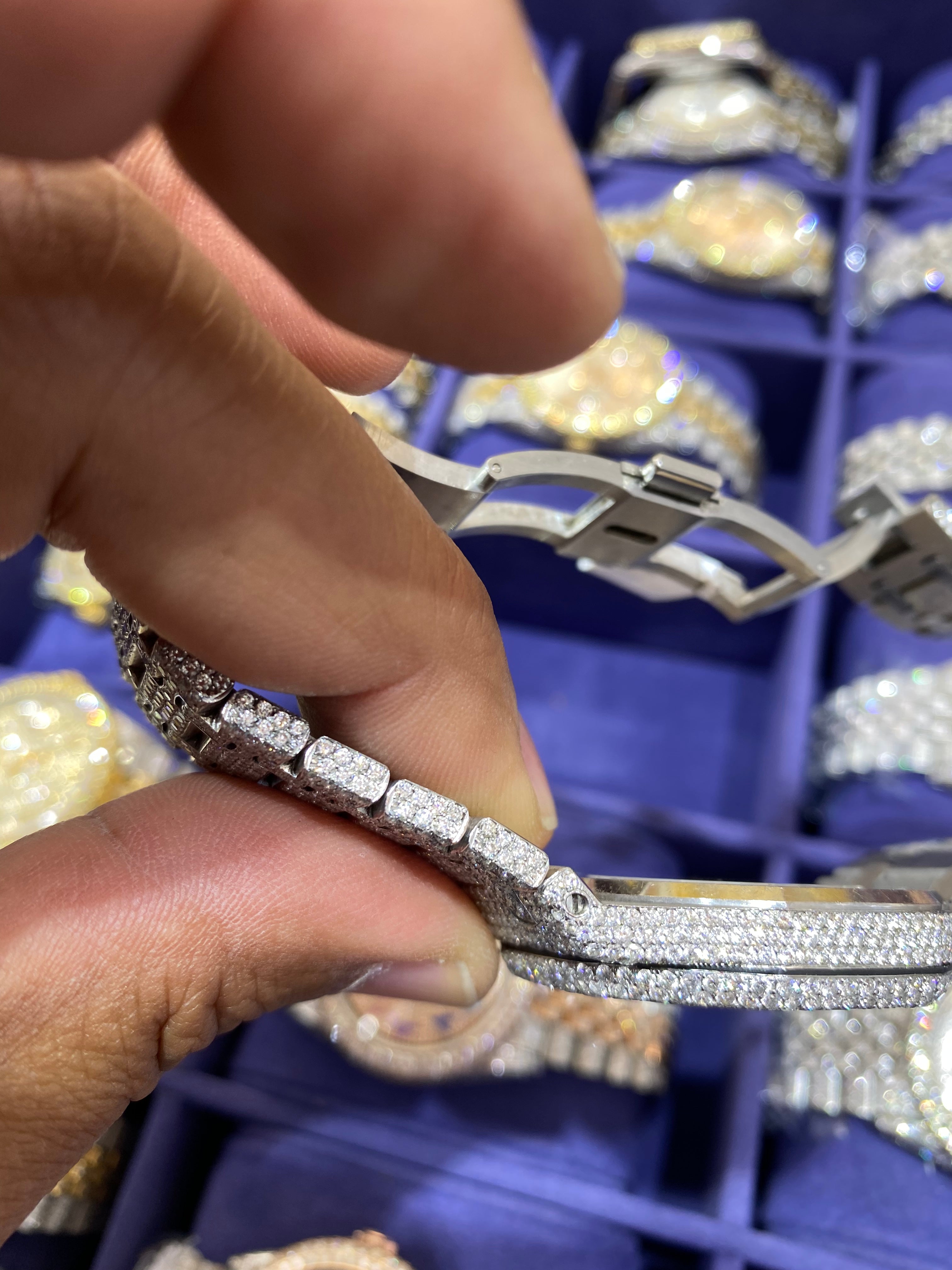 42mm Iced Out Audemar Piguet Watch 40 cts VVS1 Natural Diamonds "Iced Bust Down" AP Watch