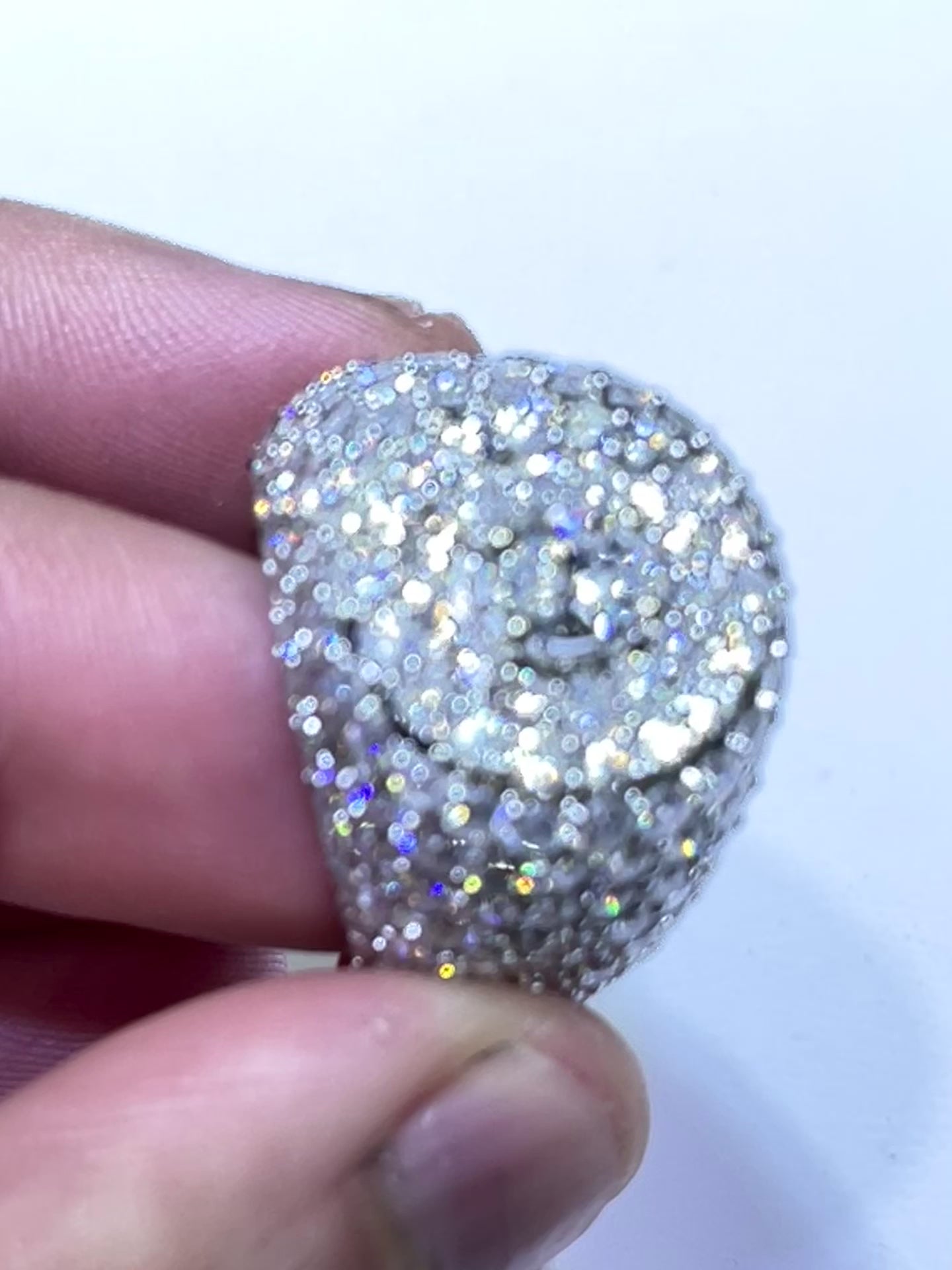 Custom Made Natural VVS1π White Gold 14k Ring 7 ct t.w.