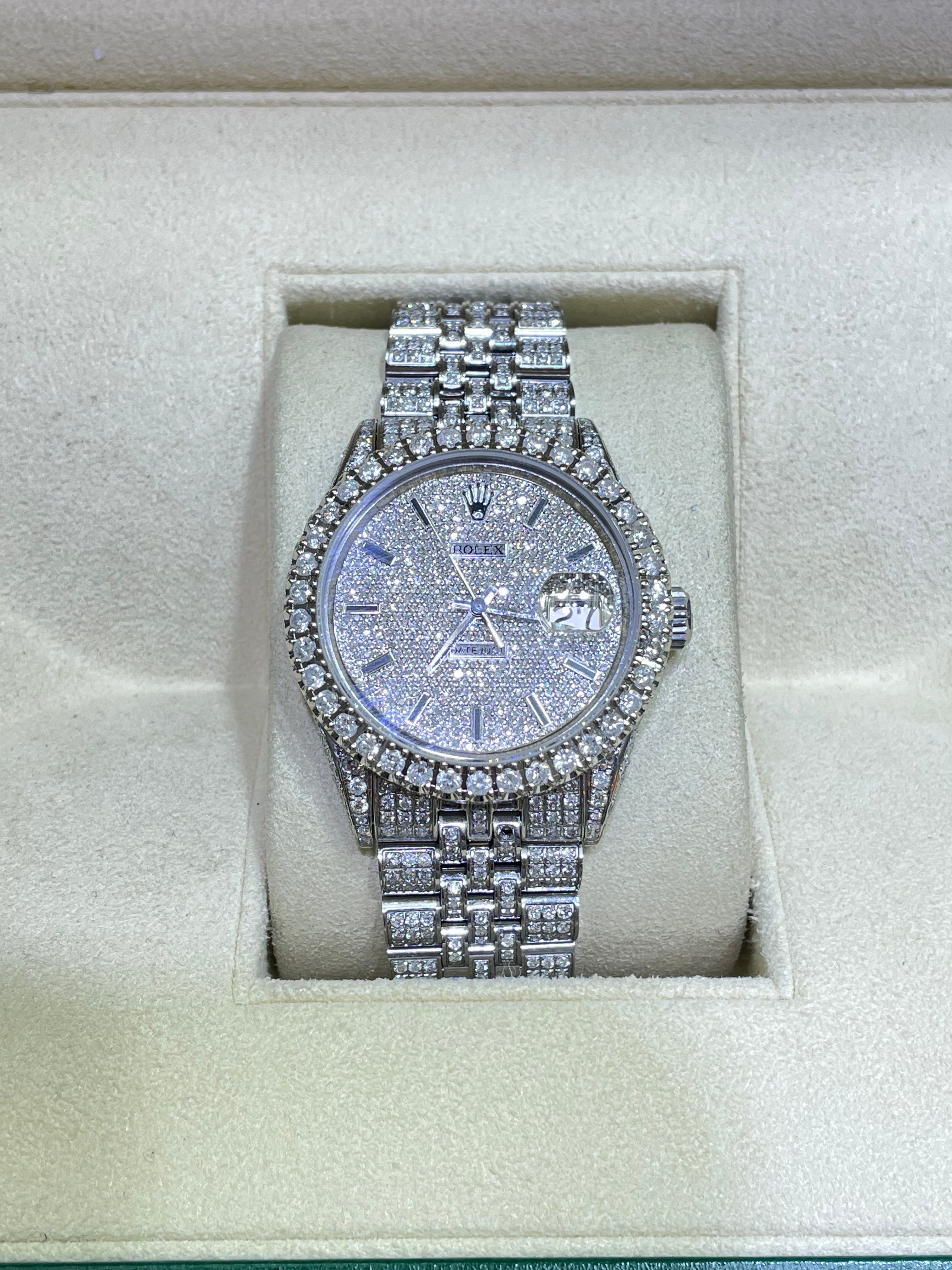 Iced Out Rolex 36mm 15cts Vvs1 “Iced Bust Down” Stick Dial
