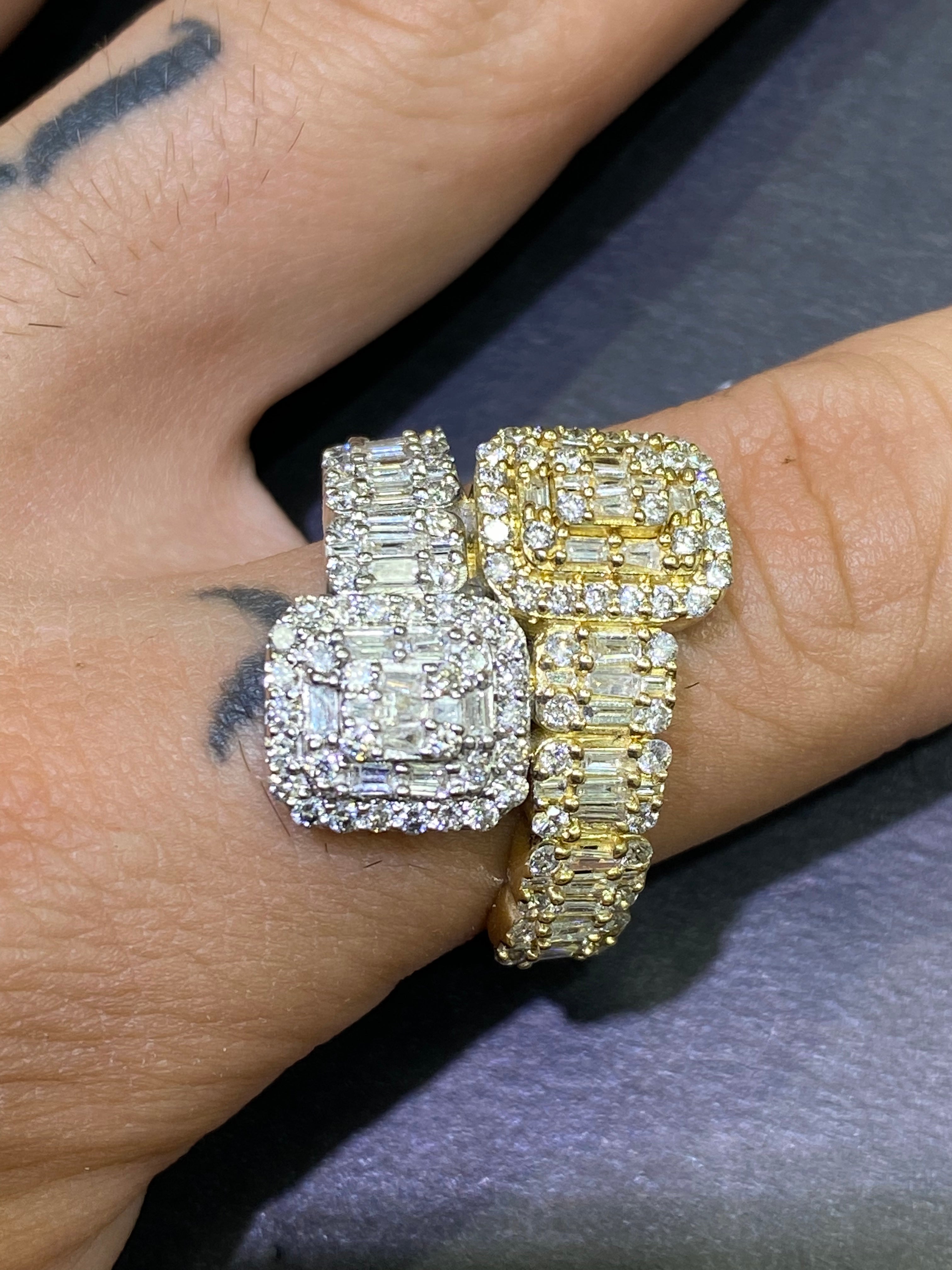 new 14k white ,rose,or yellow 2 carat vs1 natural diamonds baguettes ring