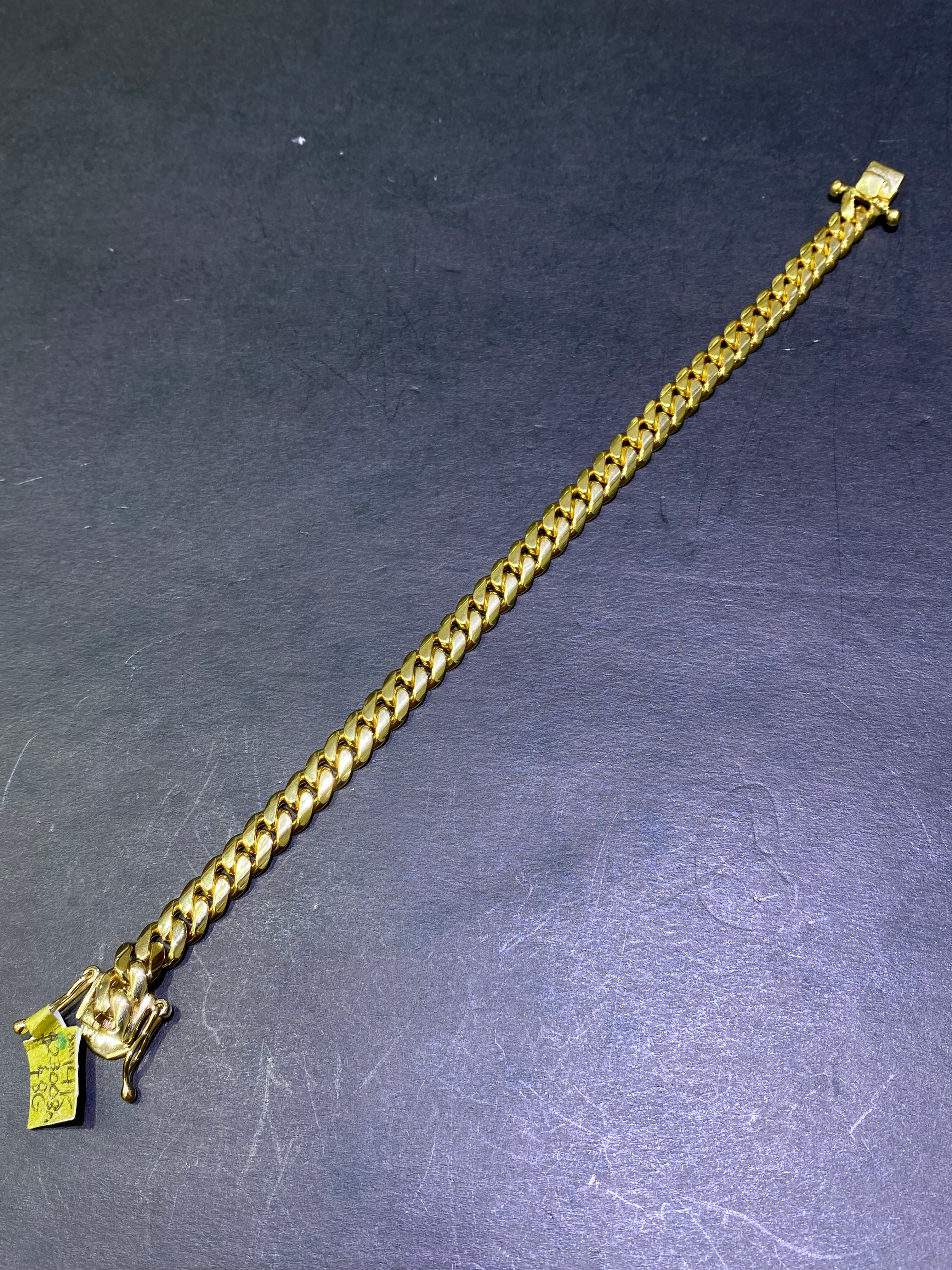 new 14k handmade solid miami cuban link bracelet,47gr,8.5inch,9mm