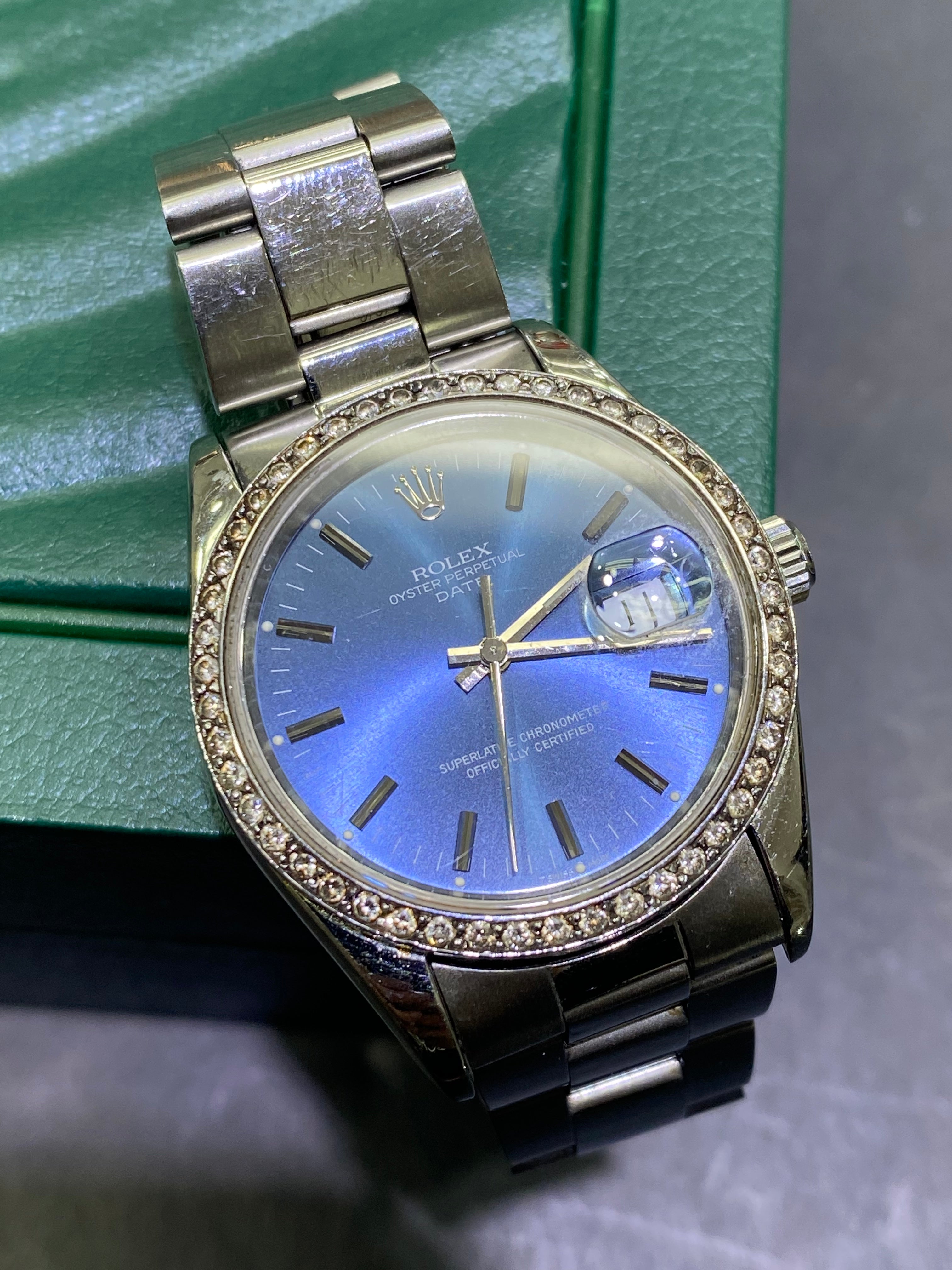 34 mm rolex diamond bezel unisex serviced and 1 year warranty