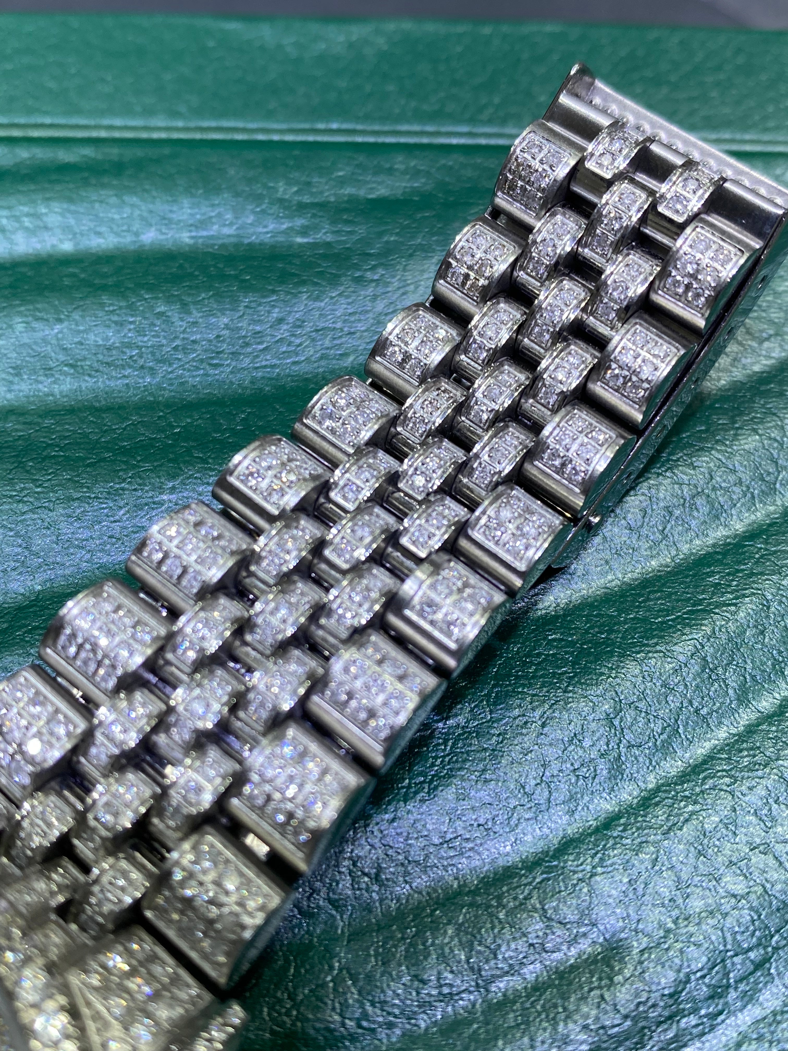 36mm rolex #1601 “iced bustdown “ 15cts vs1 natural diamonds