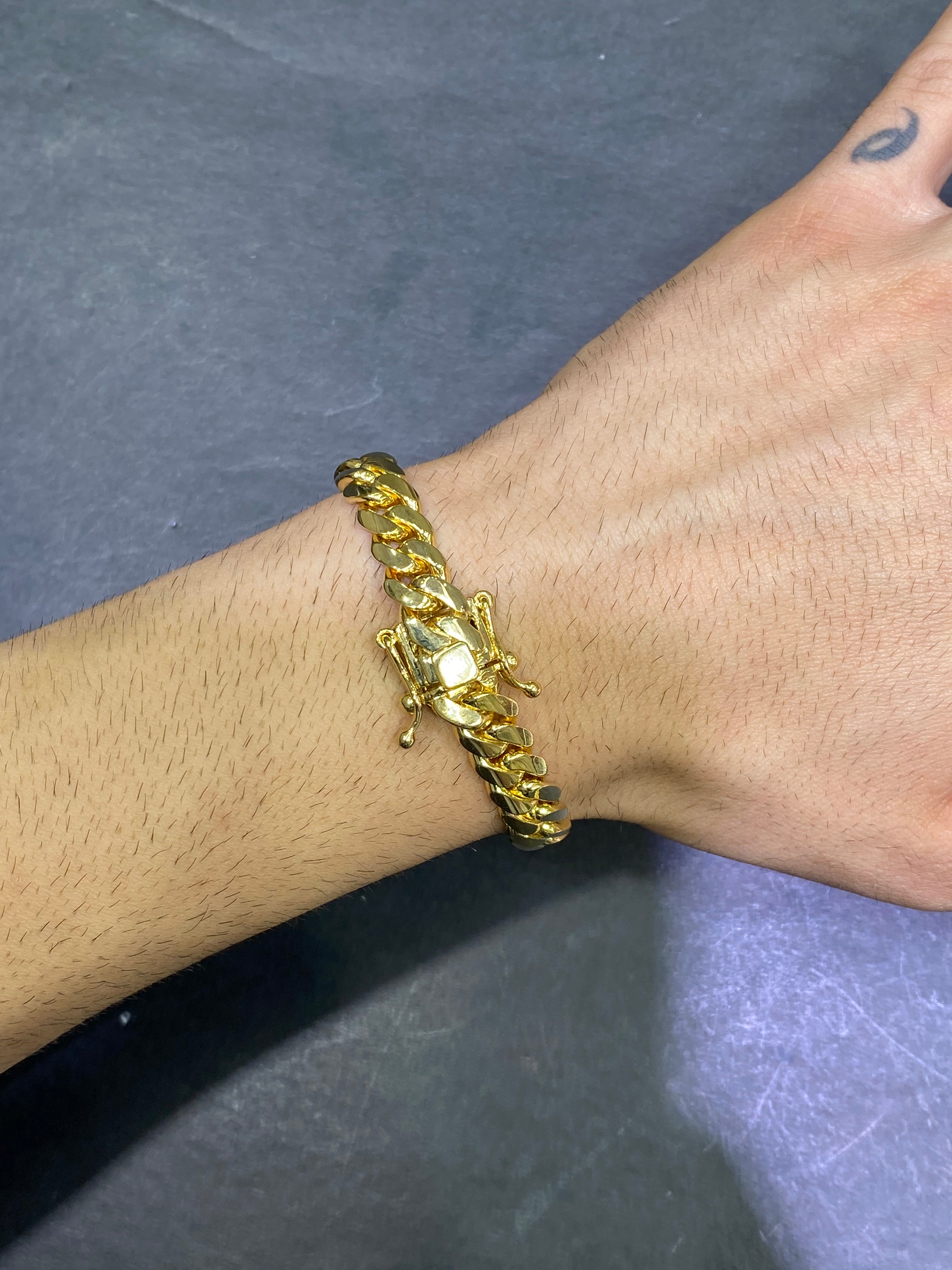 new 14k solid miami cuban link bracelet 55grams,9mm,8.5 inches