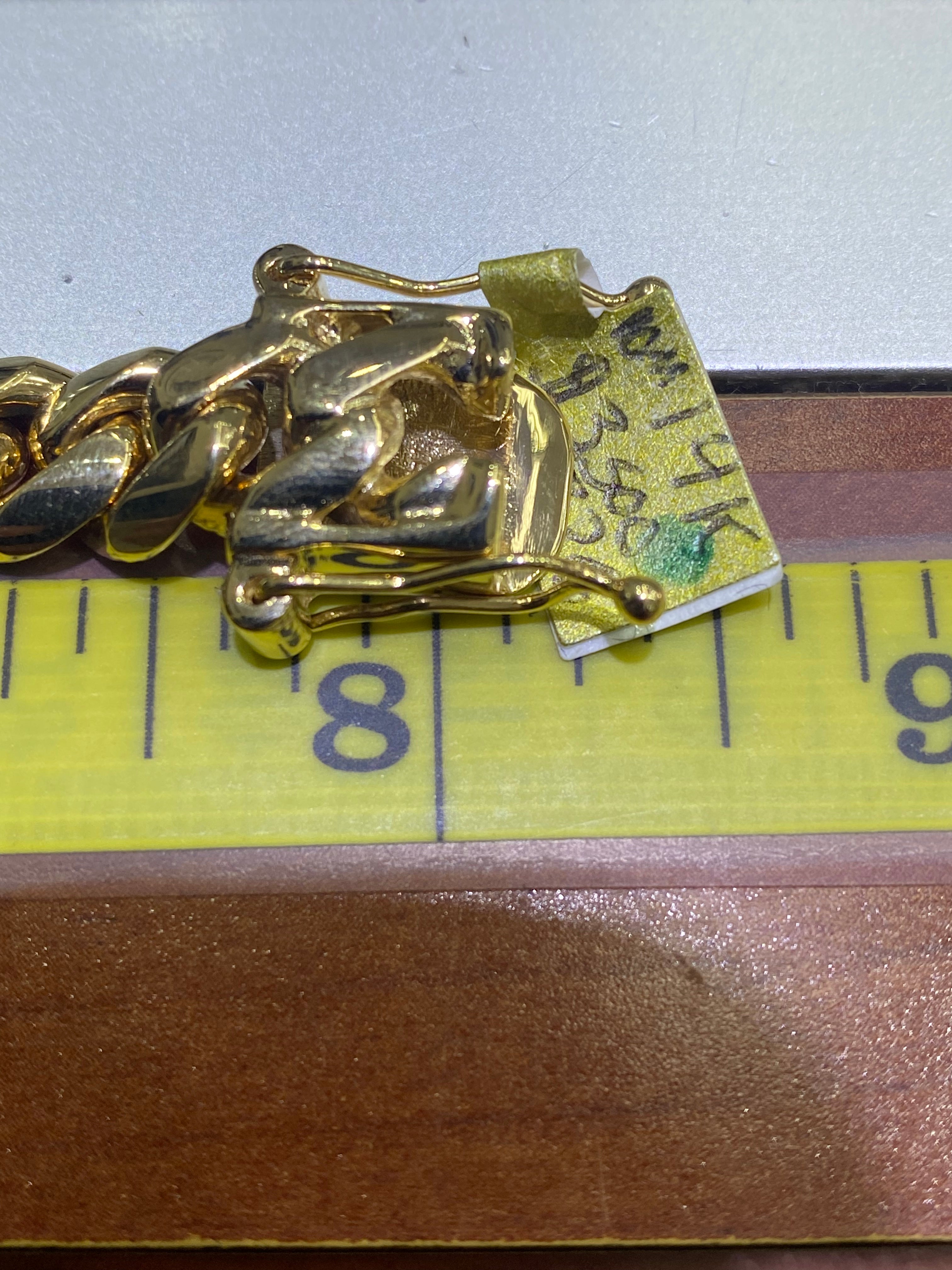 new 10k solid miami cuban link bracelet 10.2mm wide,8.5 inches,47 grams