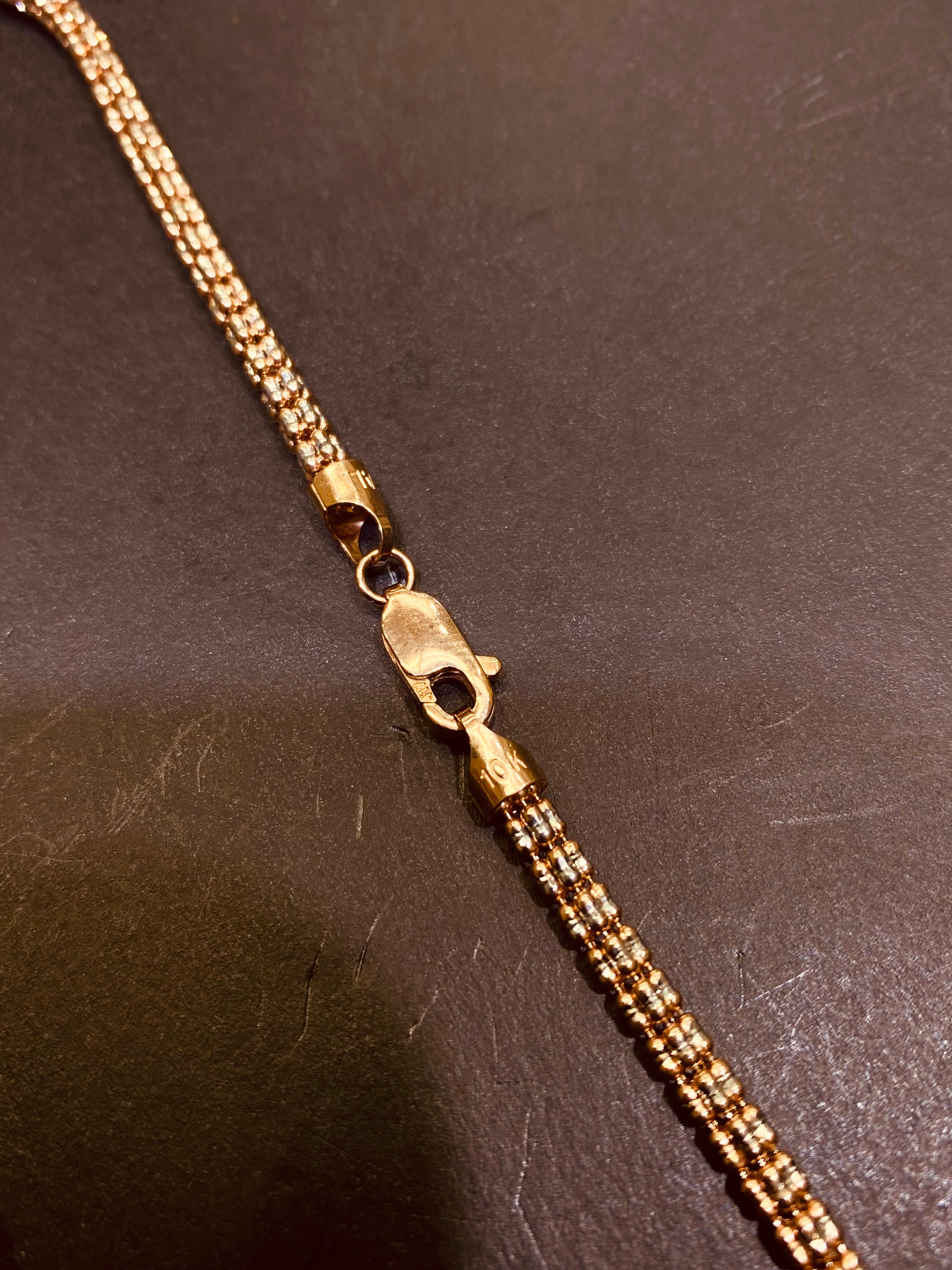 new 10k rose gold diamond cut italian chain