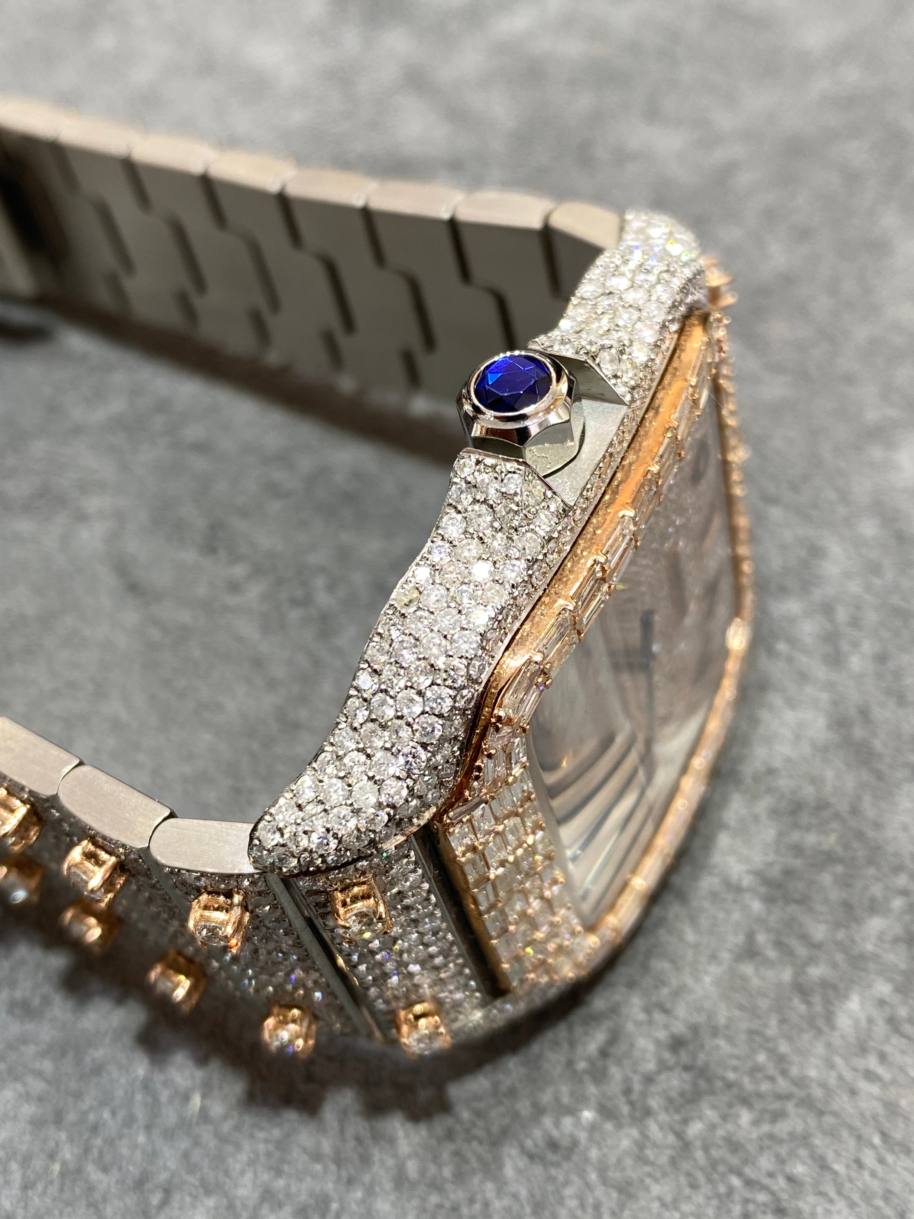 new 41mm cartier santos xl"iced bustdown" watch ๐ on screws 29 cts.t.w.๐ฅdial 1of1