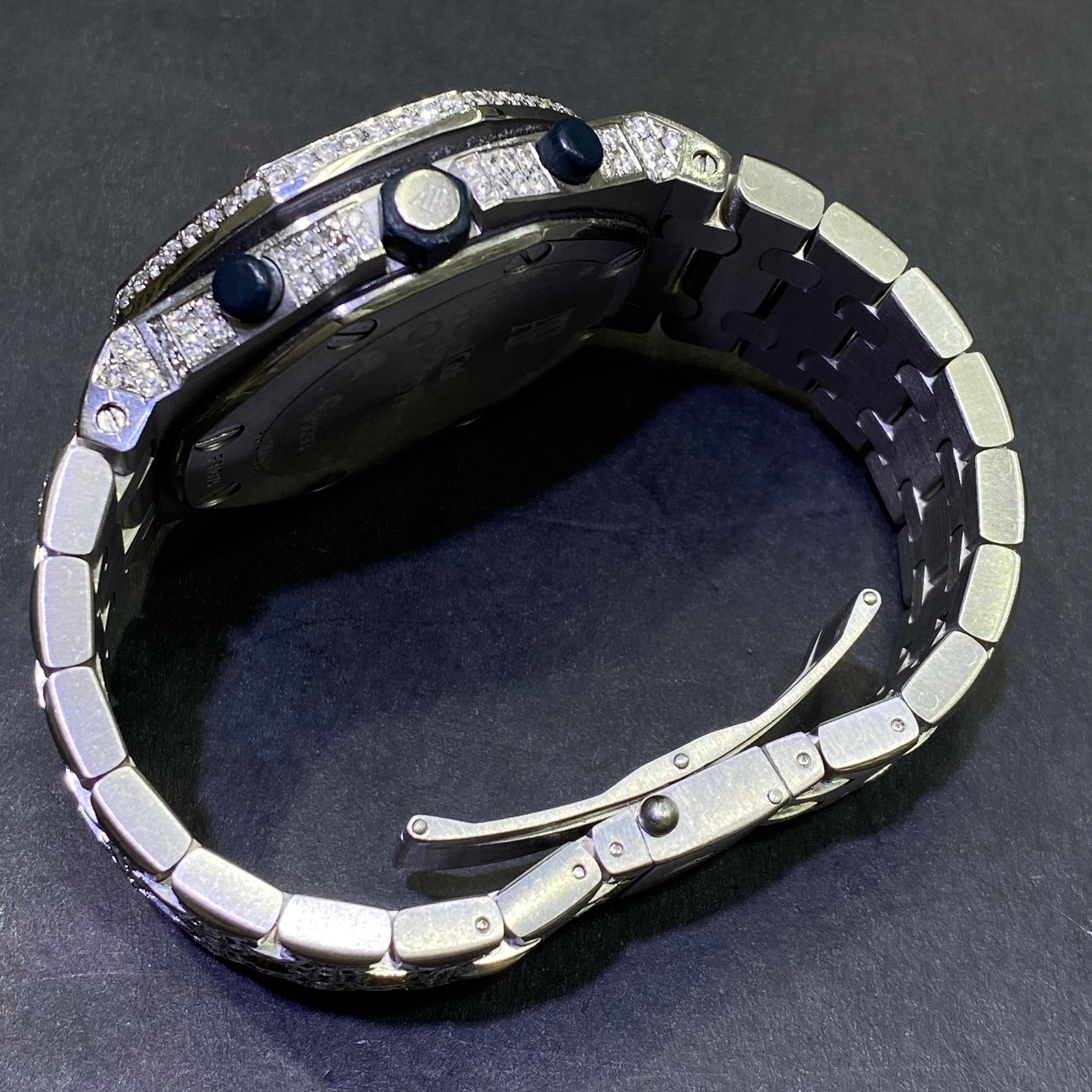 43mm Audemars Piguet “AP” Fully Iced Bust Down Watch 30 carats Vs1