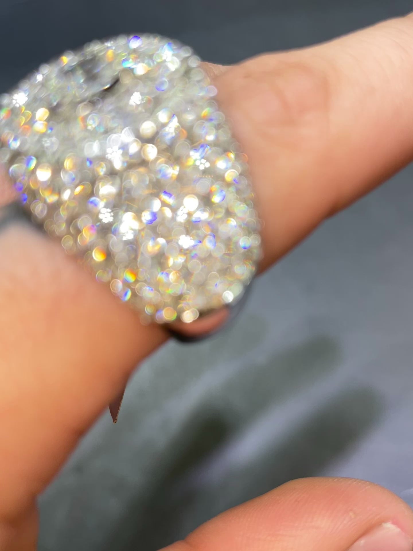 Custom Made Natural VVS1π White Gold 14k Ring 7 ct t.w.