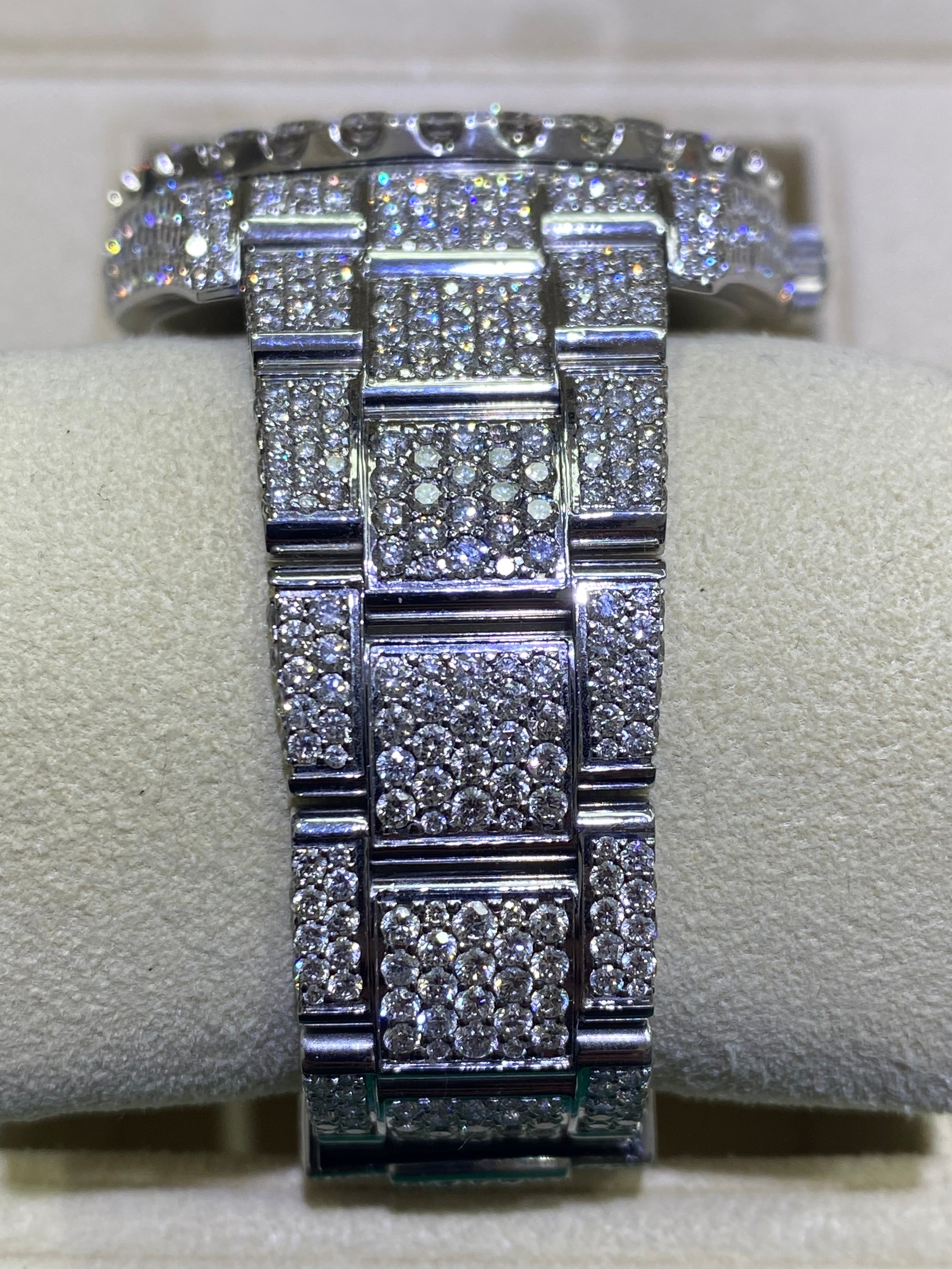 41mm rolex 2022 vvs1 natural diamonds 💎”iced bustdown “ 30 cts .t.w.