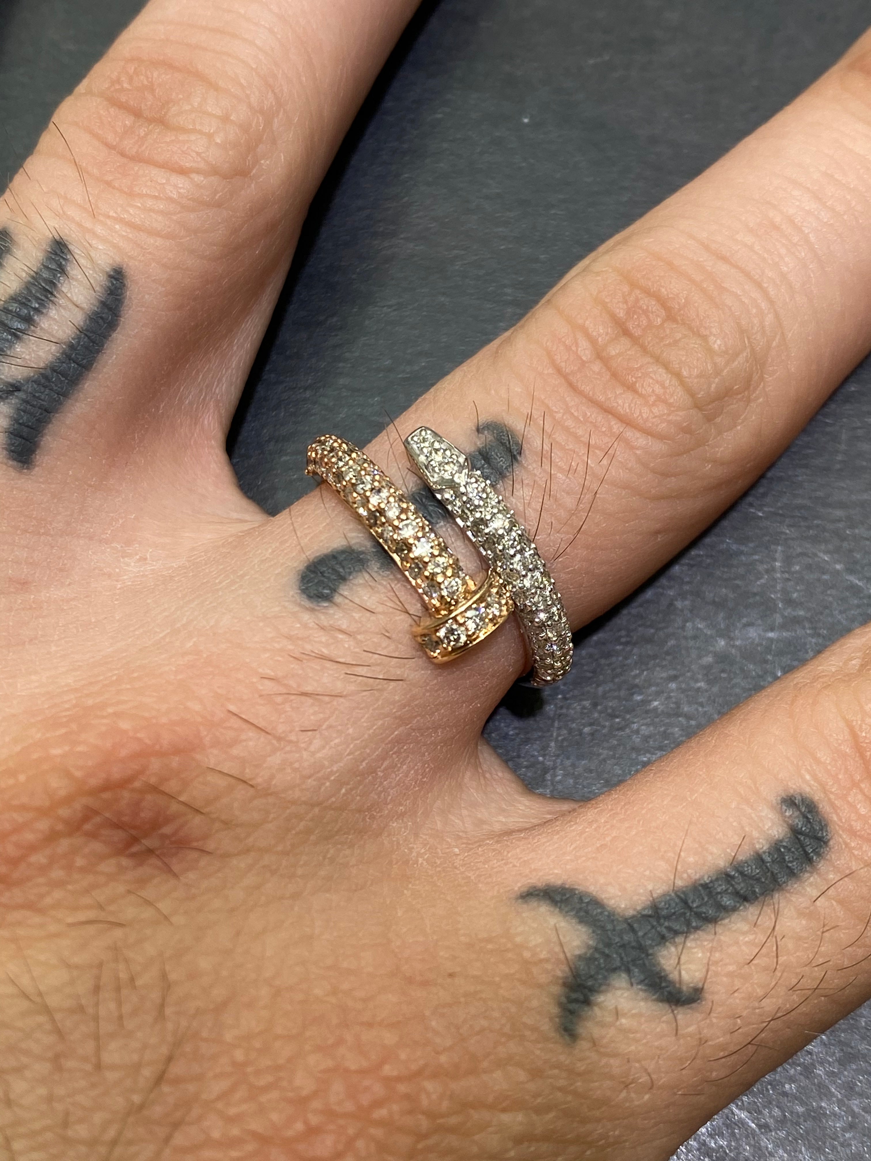 New 14k Vs1 Natural Diamond Nail Ring