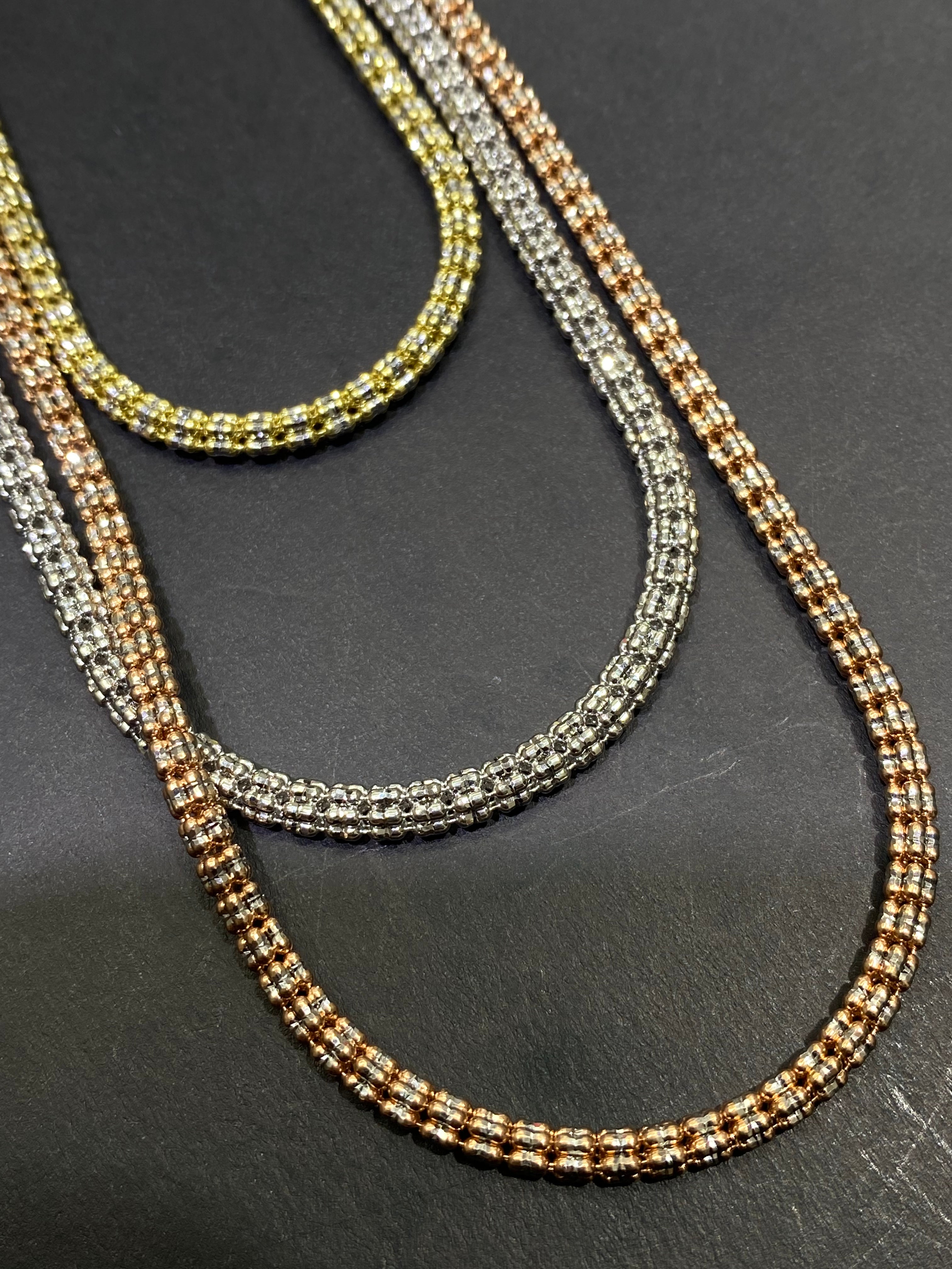 new 10k white gold diamond cut italian chain