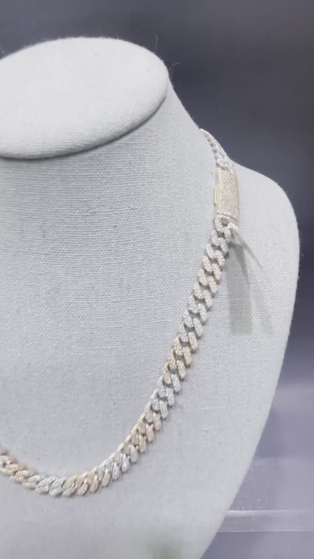 10k Rose 9MM Two Tone Iced Cuban Link Chain