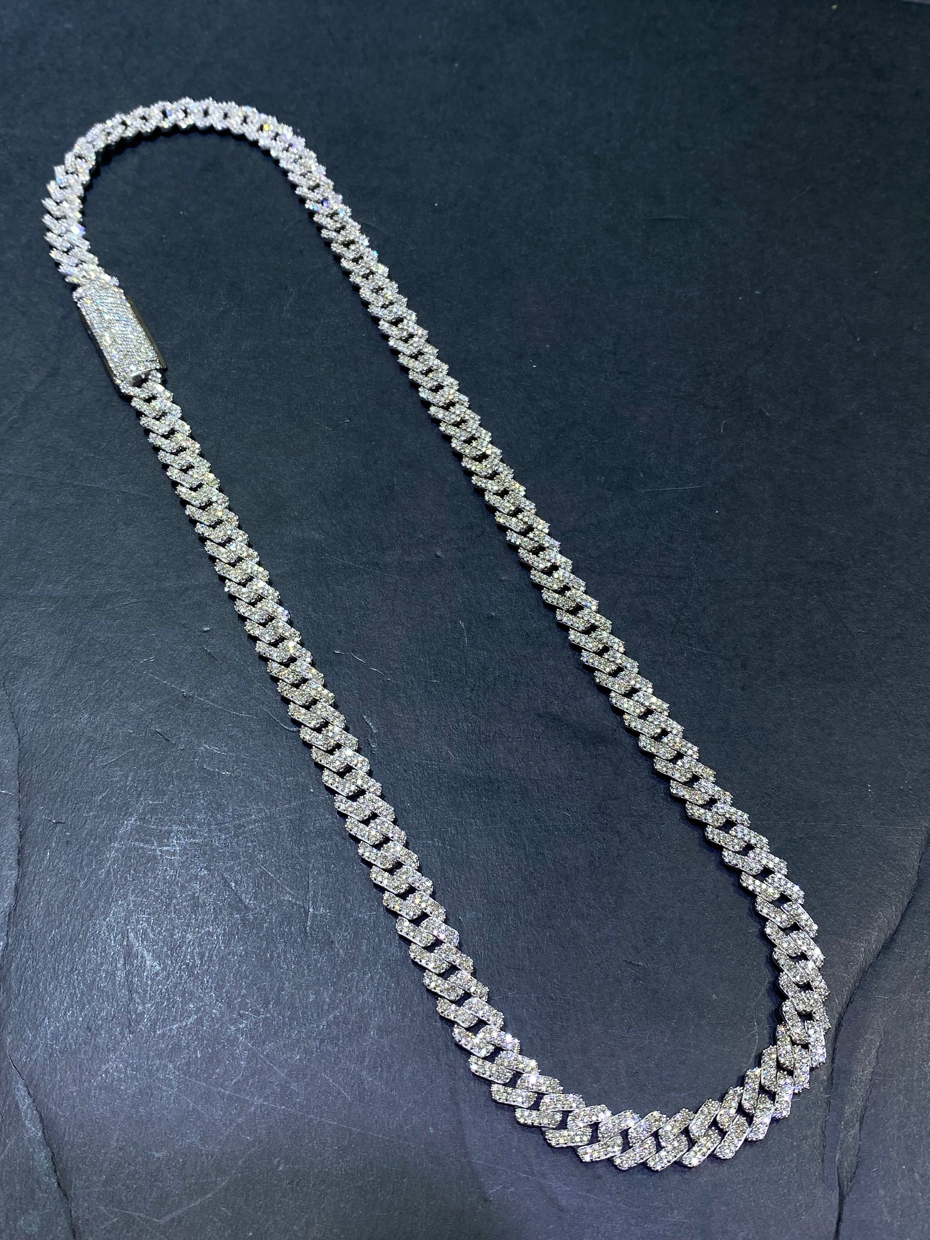 vs1 "iced bust down cuban link" chain 10 cts t.w. 14k gold 60 grams made here at renee de paris jewelry for sale online on google