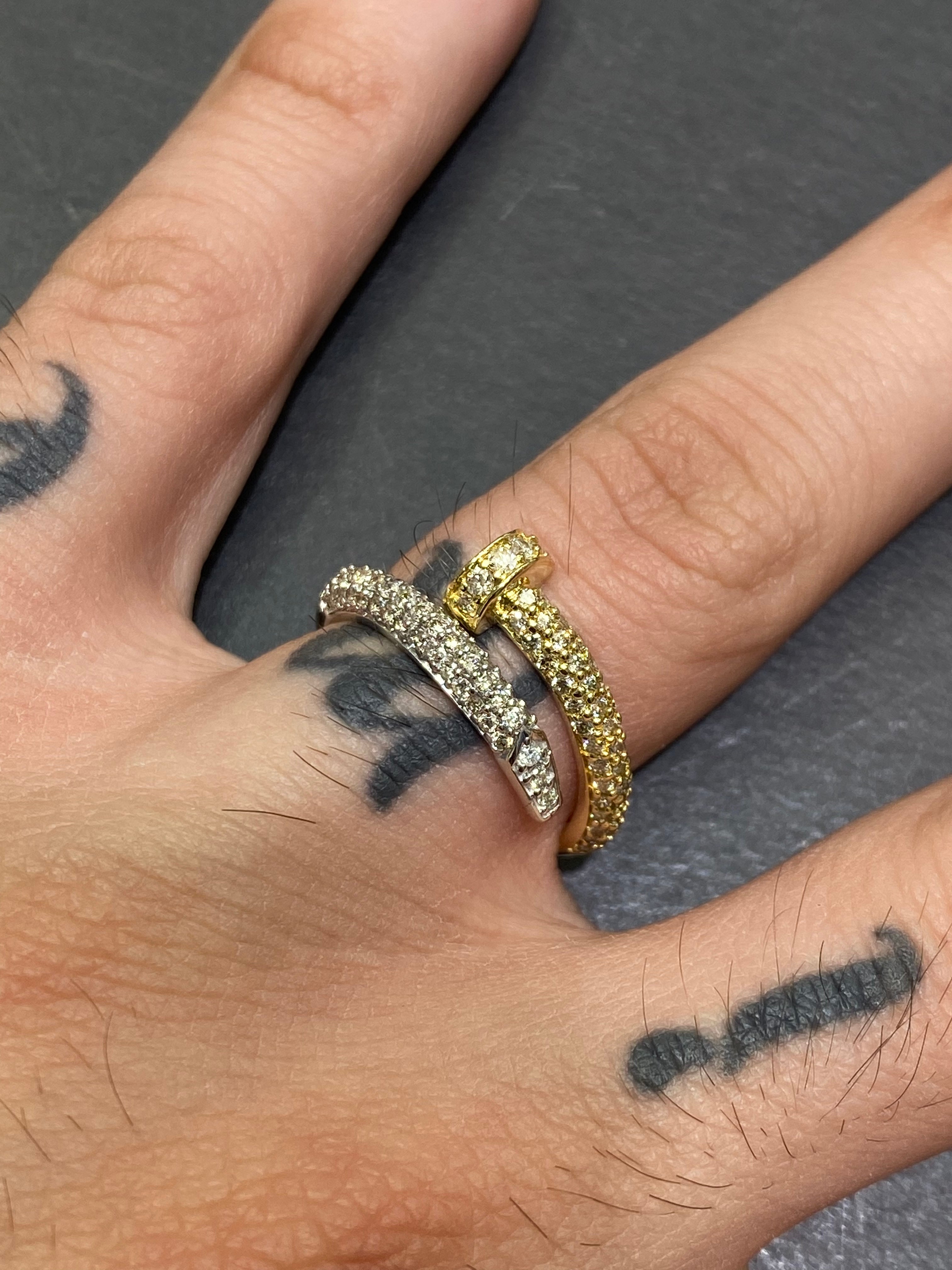 New 14k Vs1 Natural Diamond Nail Ring