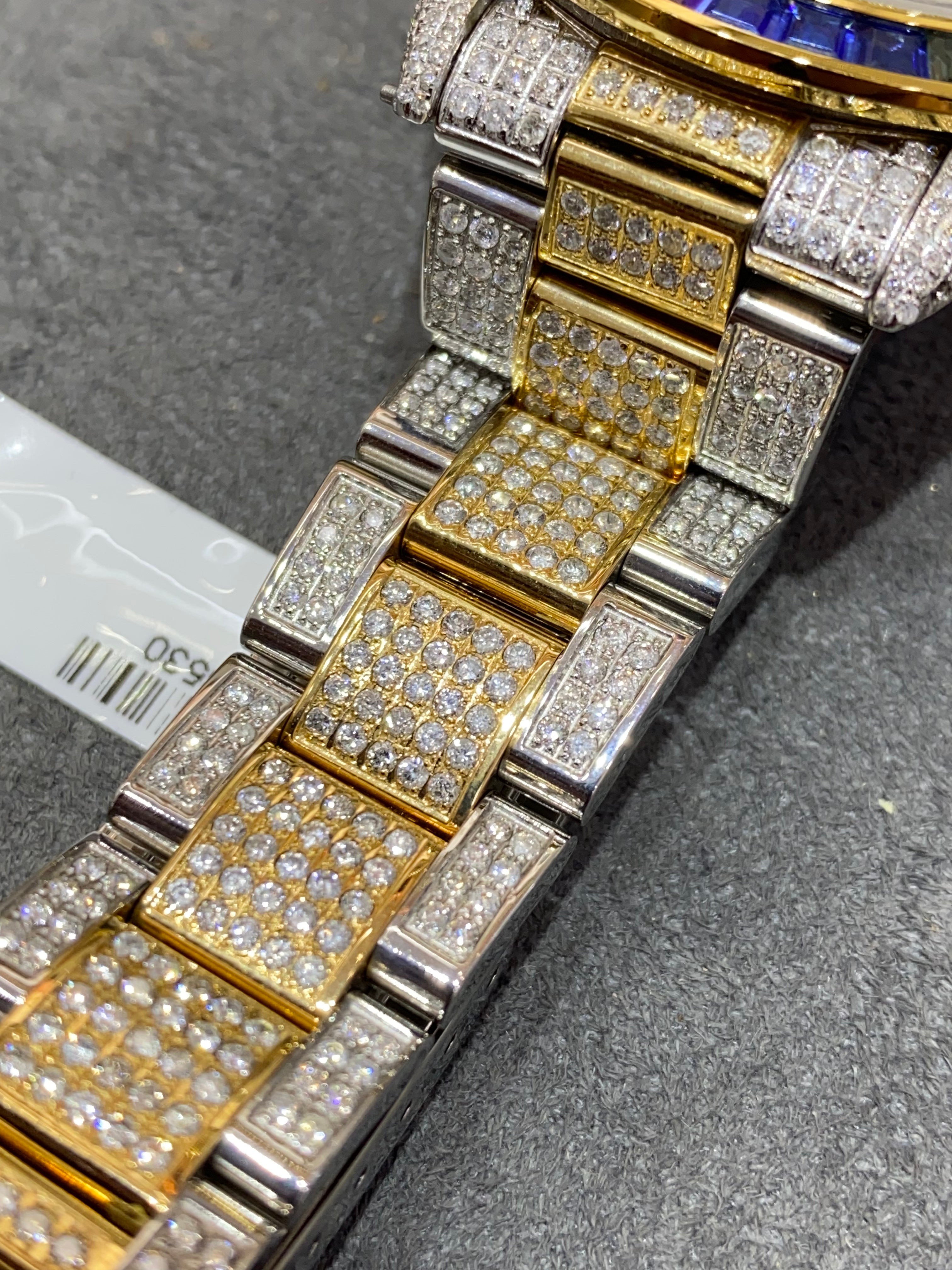 36mm rolex datejust βiced bustdown β oyster band rainbow π 15 cts .t.w. vs1 natural π