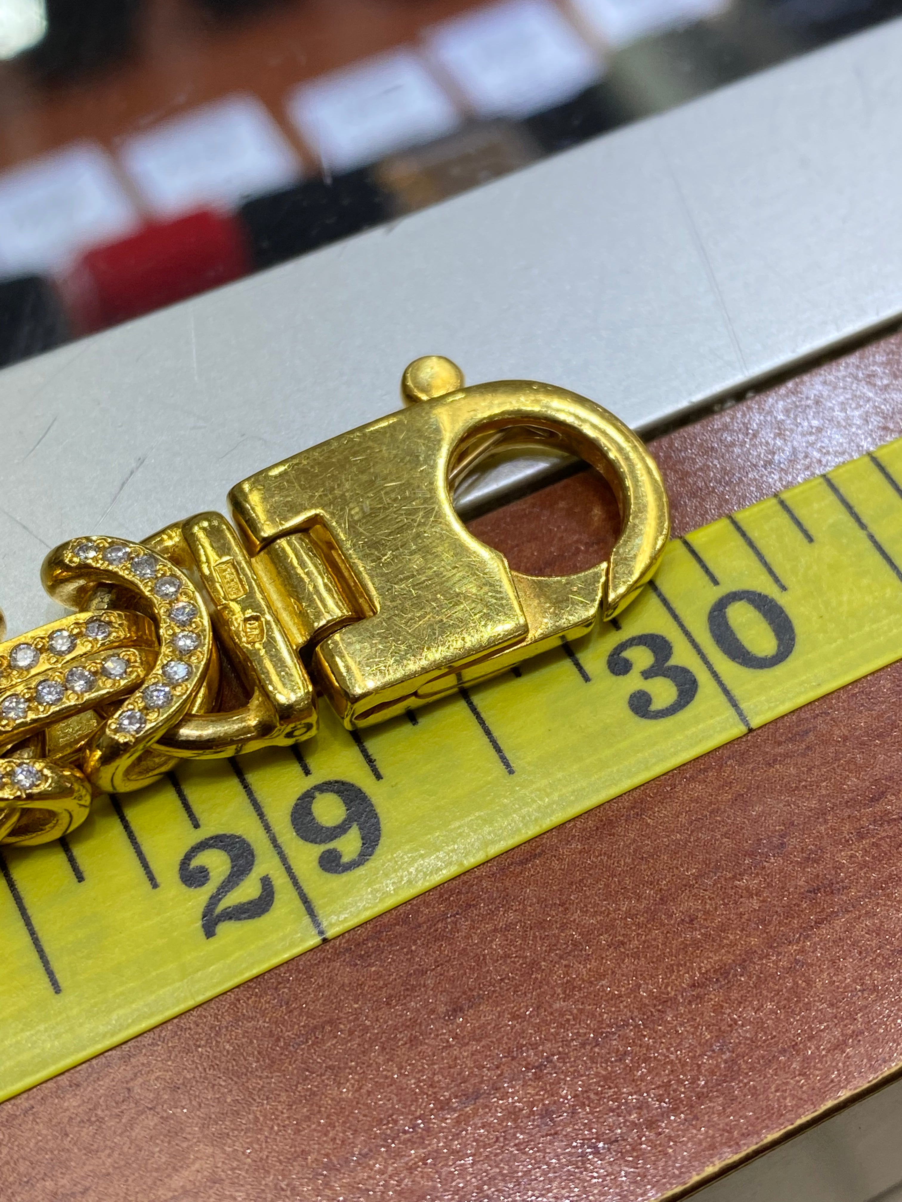 new 14k “kings chain”solid byzantine miami cuban link iced 15cts.t.w.vs1 natural diamonds
