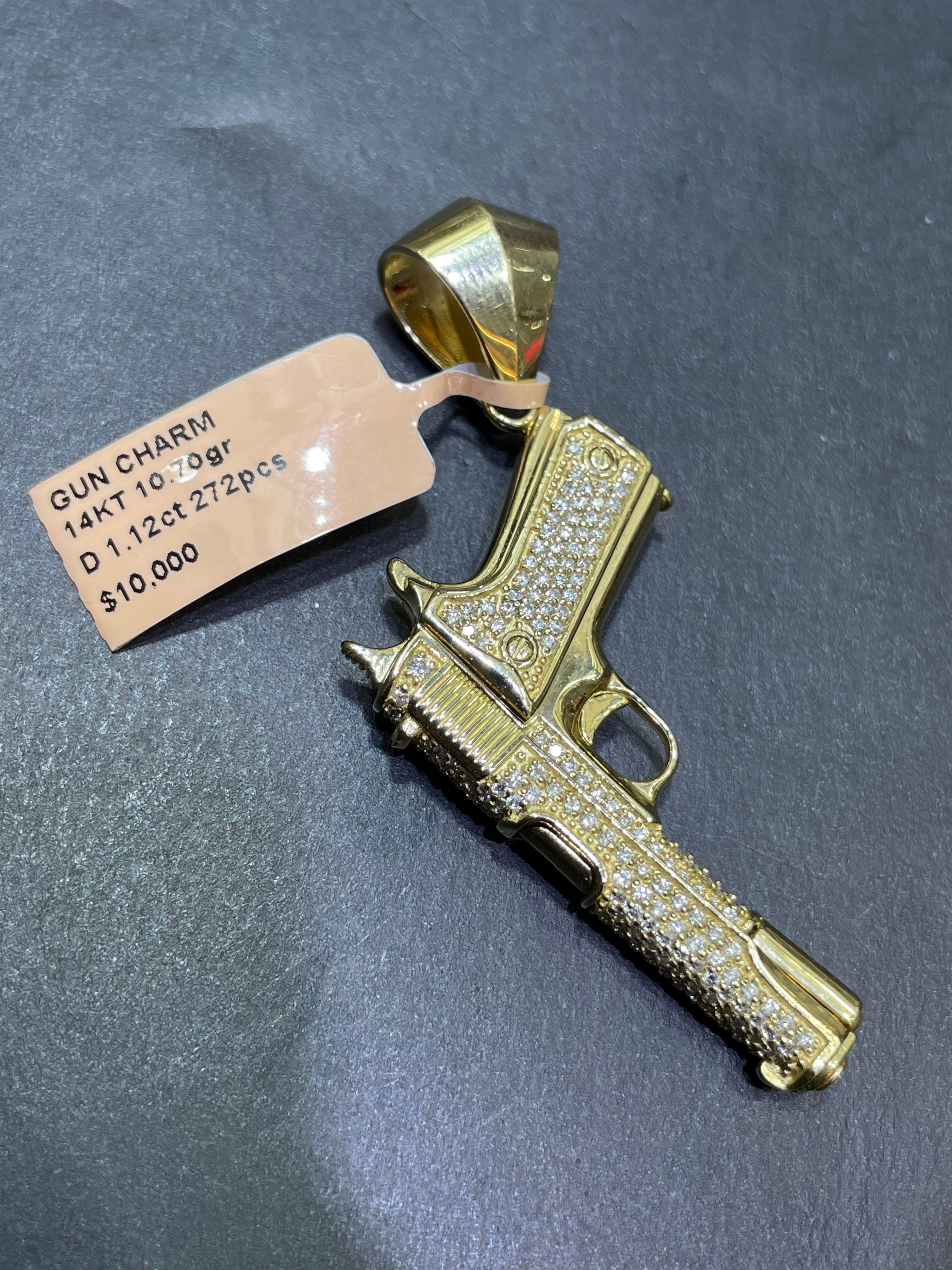 Vs1 Diamond Gun Charm Pendant