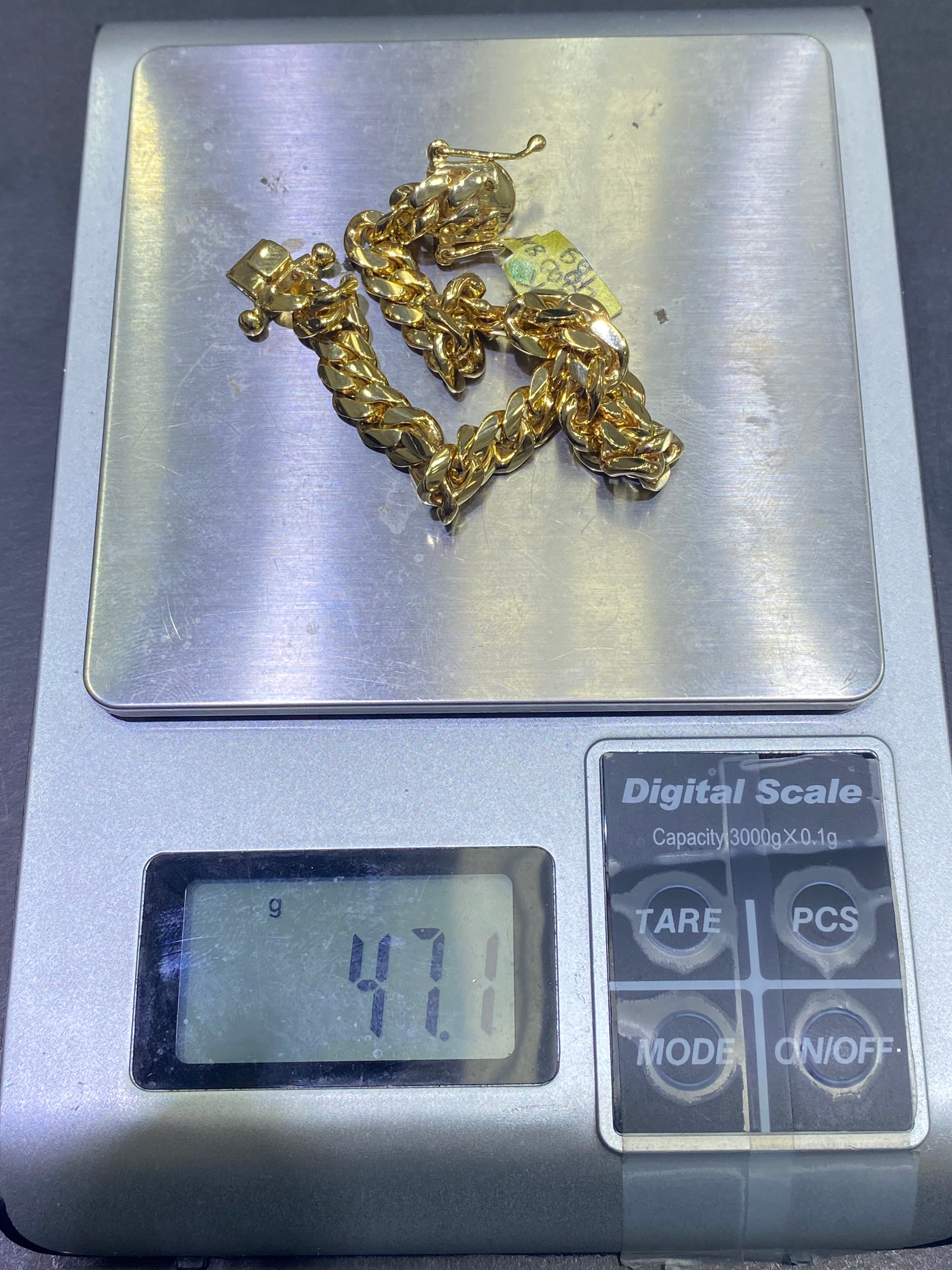 new 10k solid miami cuban link bracelet 10.2mm wide,8.5 inches,47 grams