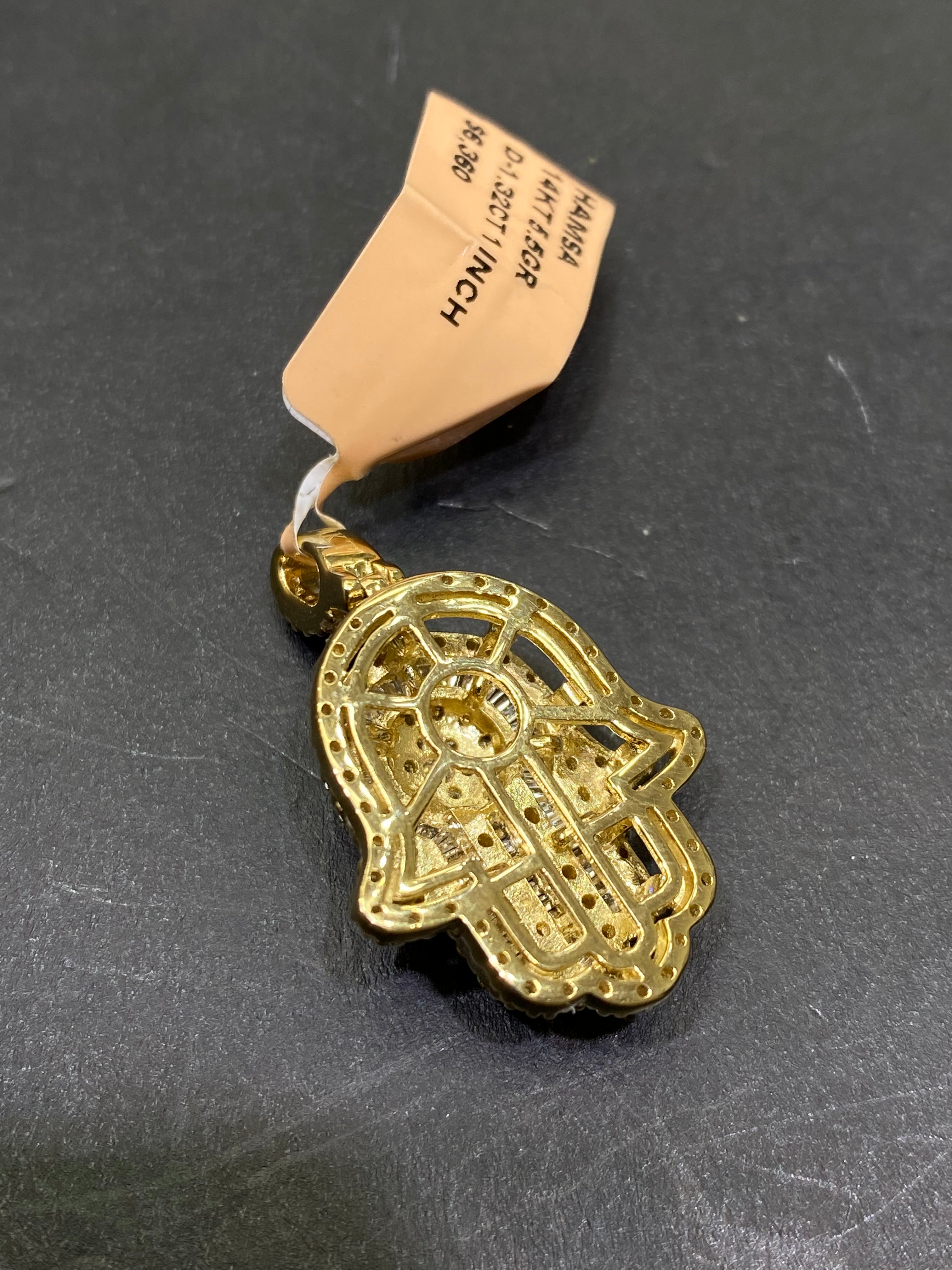 "Iced Hamsa" Vs1 natural diamonds 💎 custom Pendant 14k Vs-1,2cts.t.w. 6 grams.