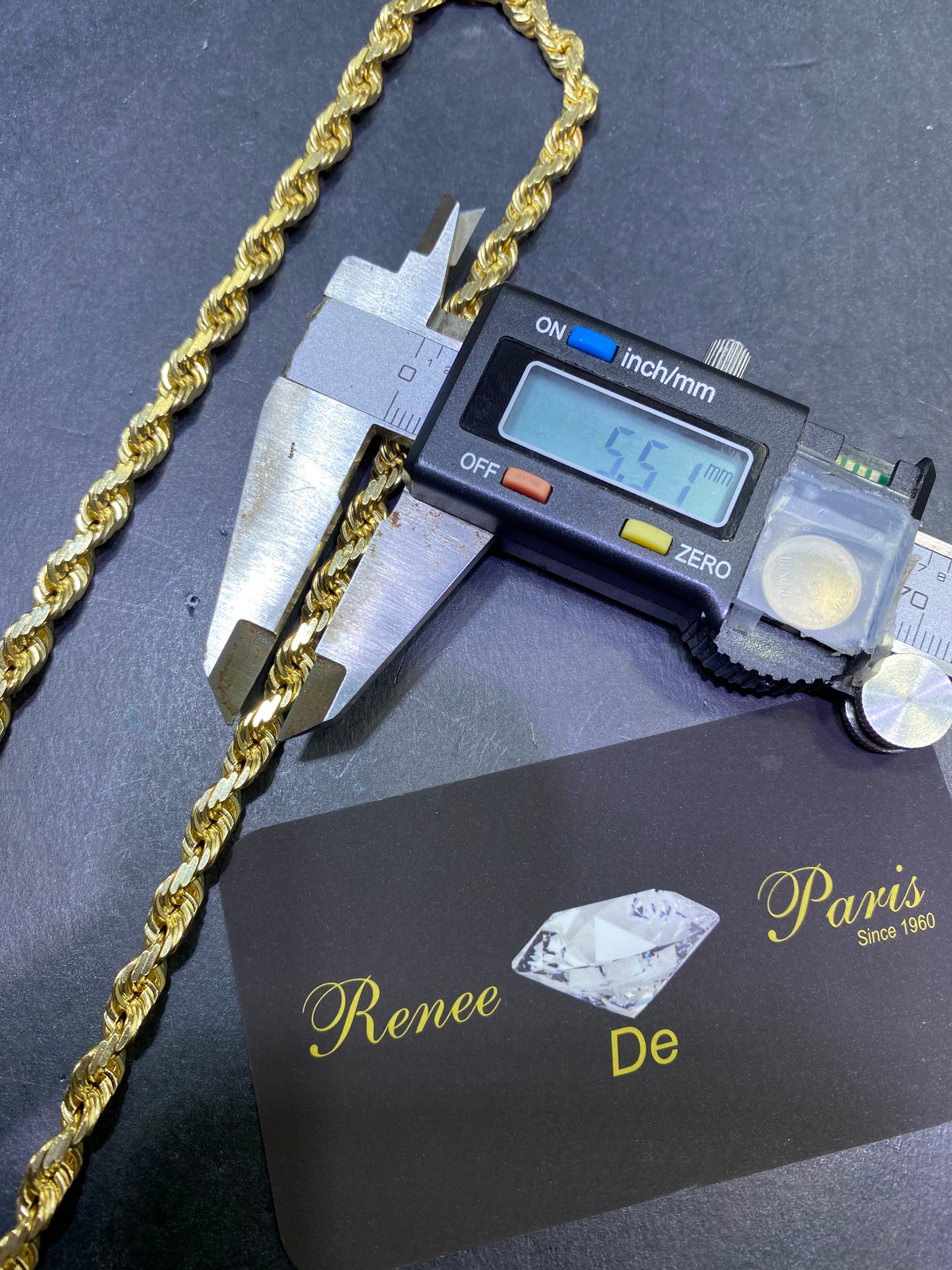 new 14k solid miami rope chain 5.5 millimeter,24 inch,60 grams,