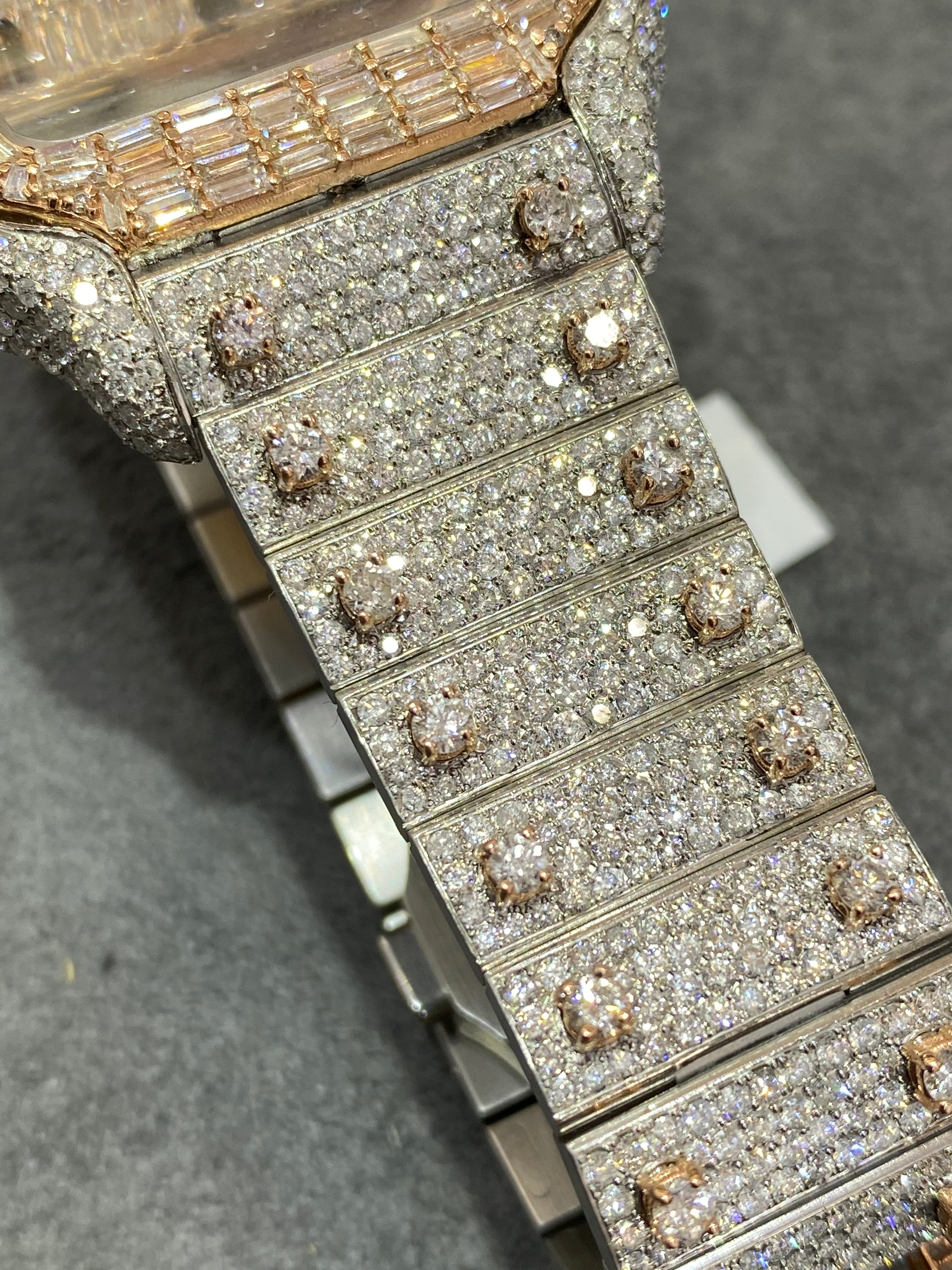 new 41mm cartier santos xl"iced bustdown" watch ๐ on screws 29 cts.t.w.๐ฅdial 1of1