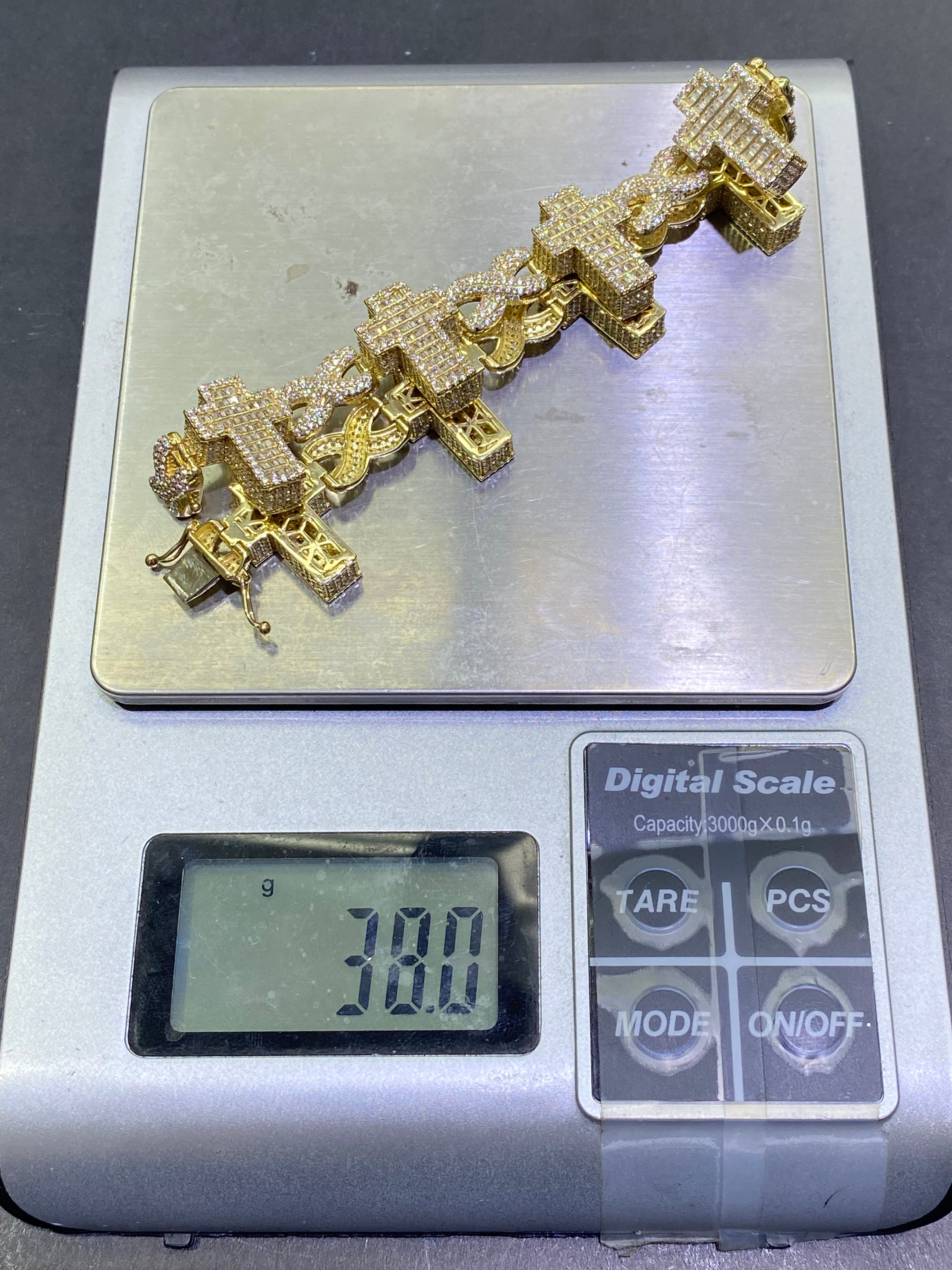 new 10k cross bracelet