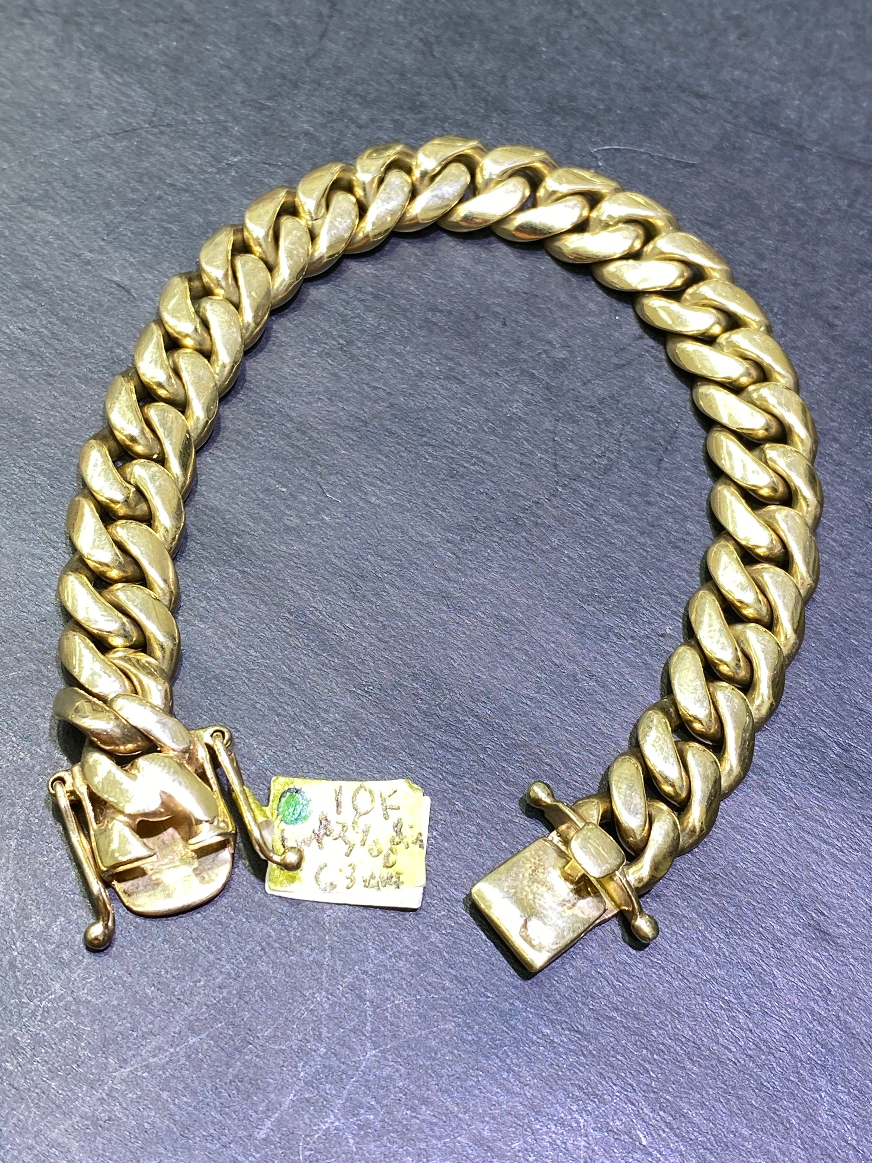 new 14k handmade solid miami cuban link bracelet,47gr,8.5inch,9mm