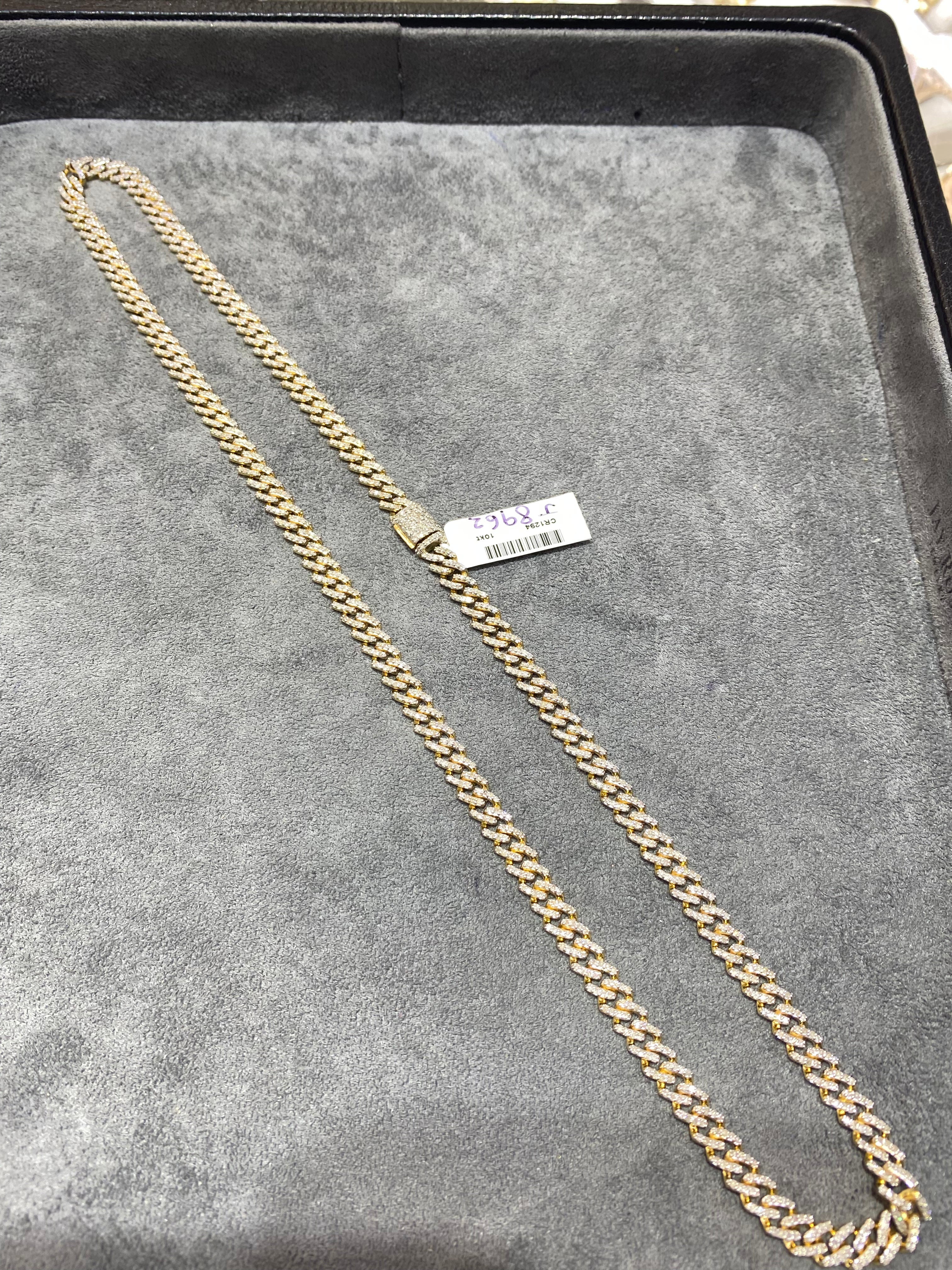 "Iced Bust Down" Miami Cuban Link Chain. 40 grams of VS1 Natural Diamonds💎