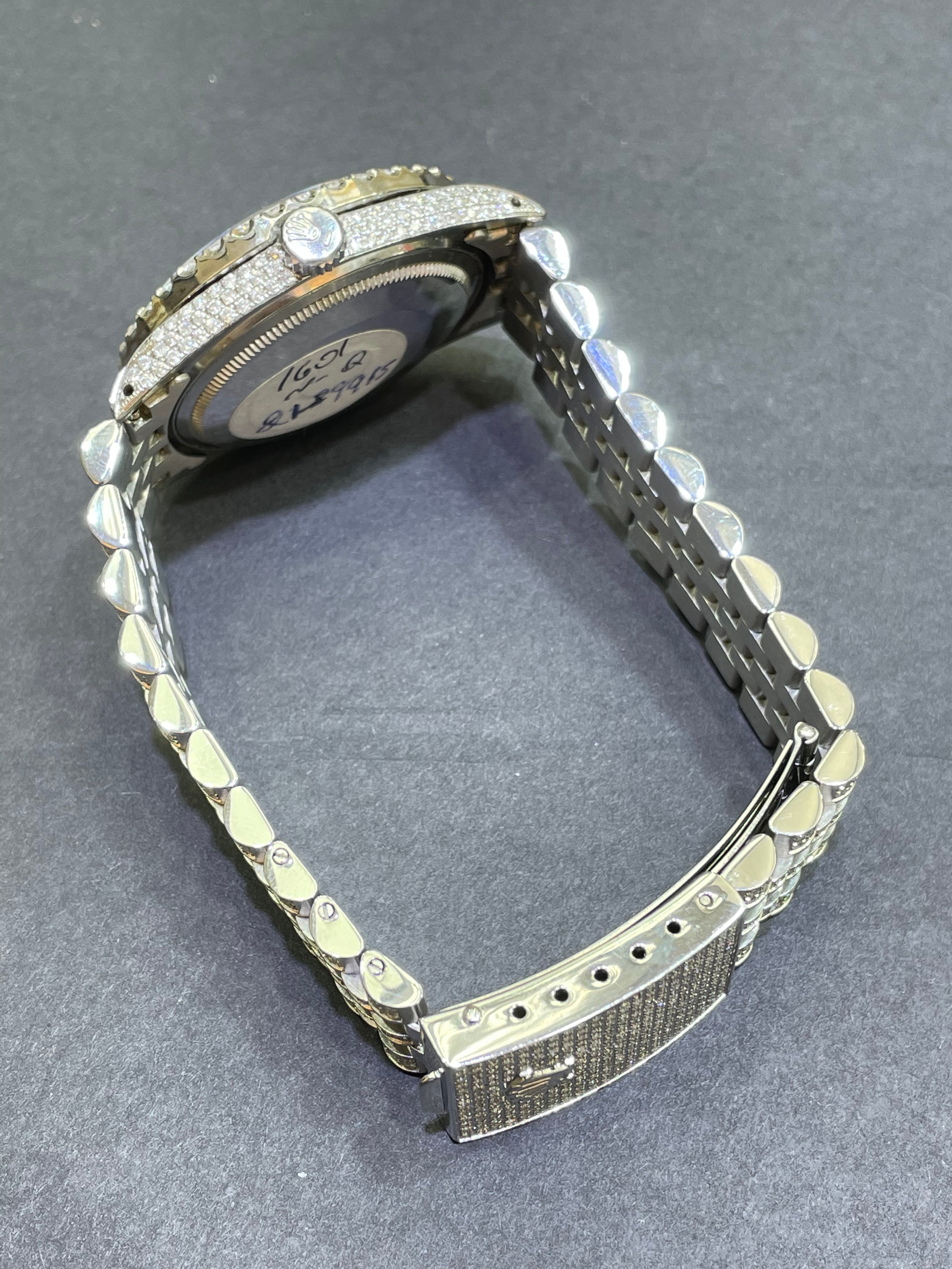 Iced Out Rolex 36mm 15cts Vvs1 “Iced Bust Down” Stick Dial