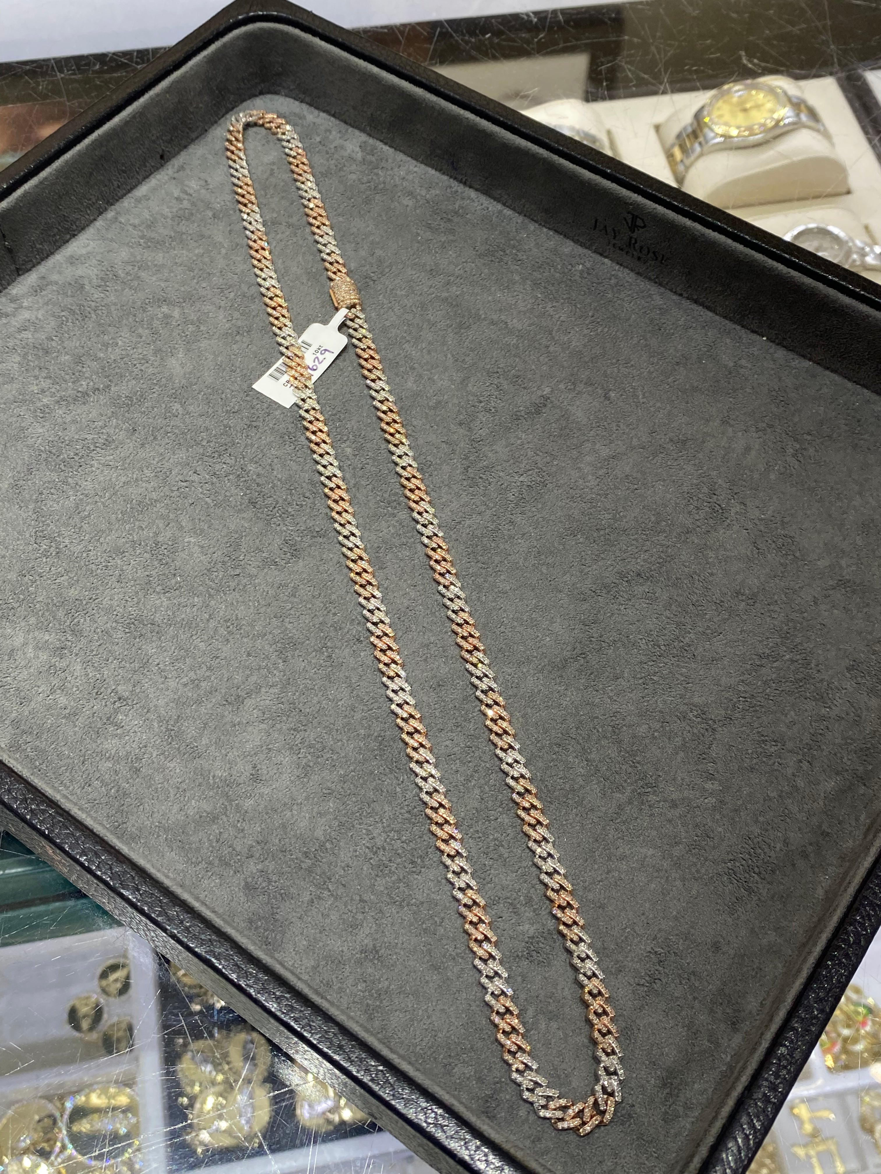 New 14k 5mm “Iced Bust Down” natural diamonds Miami Cuban link necklace 💎