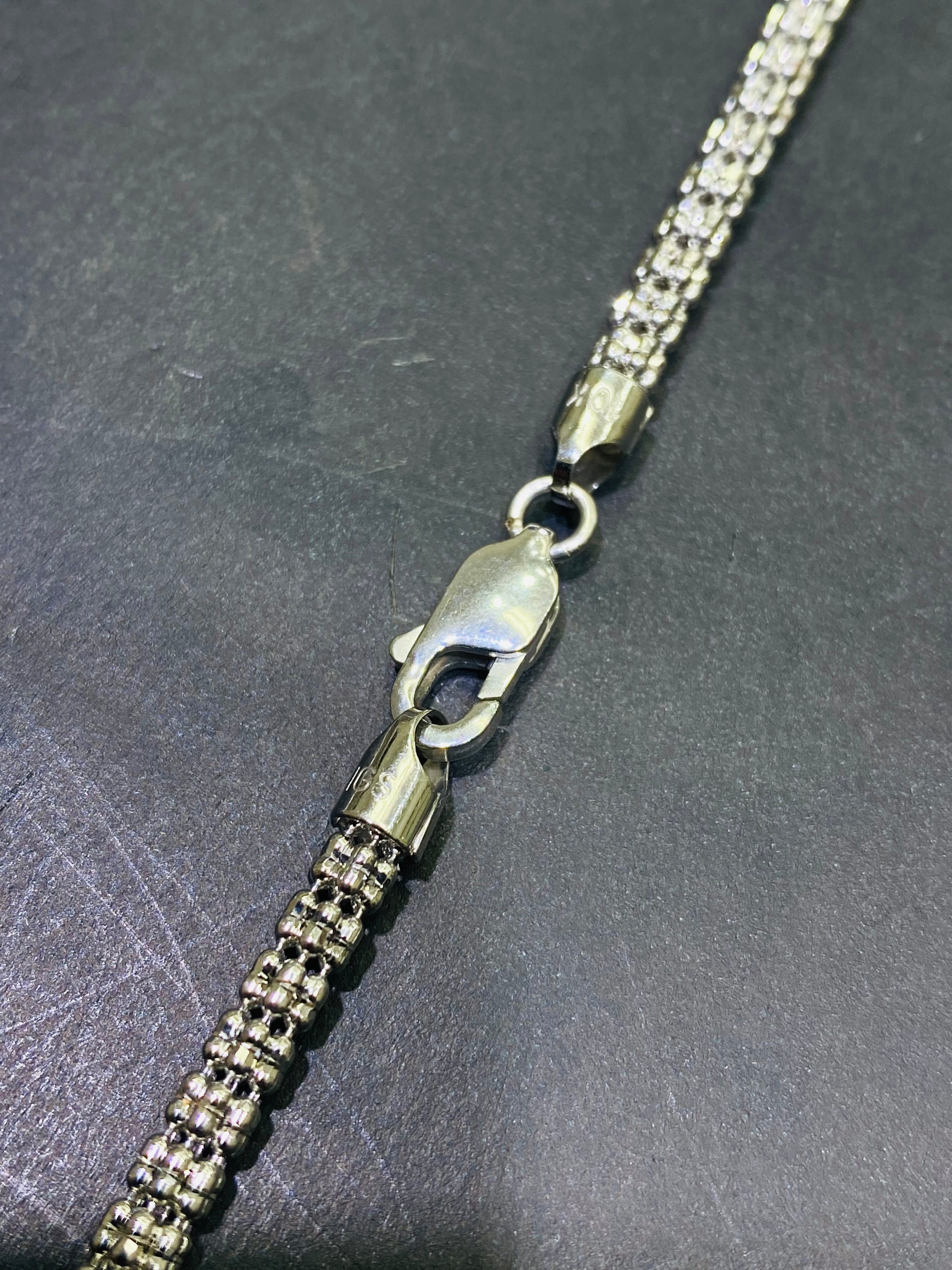 new 10k white gold diamond cut italian chain