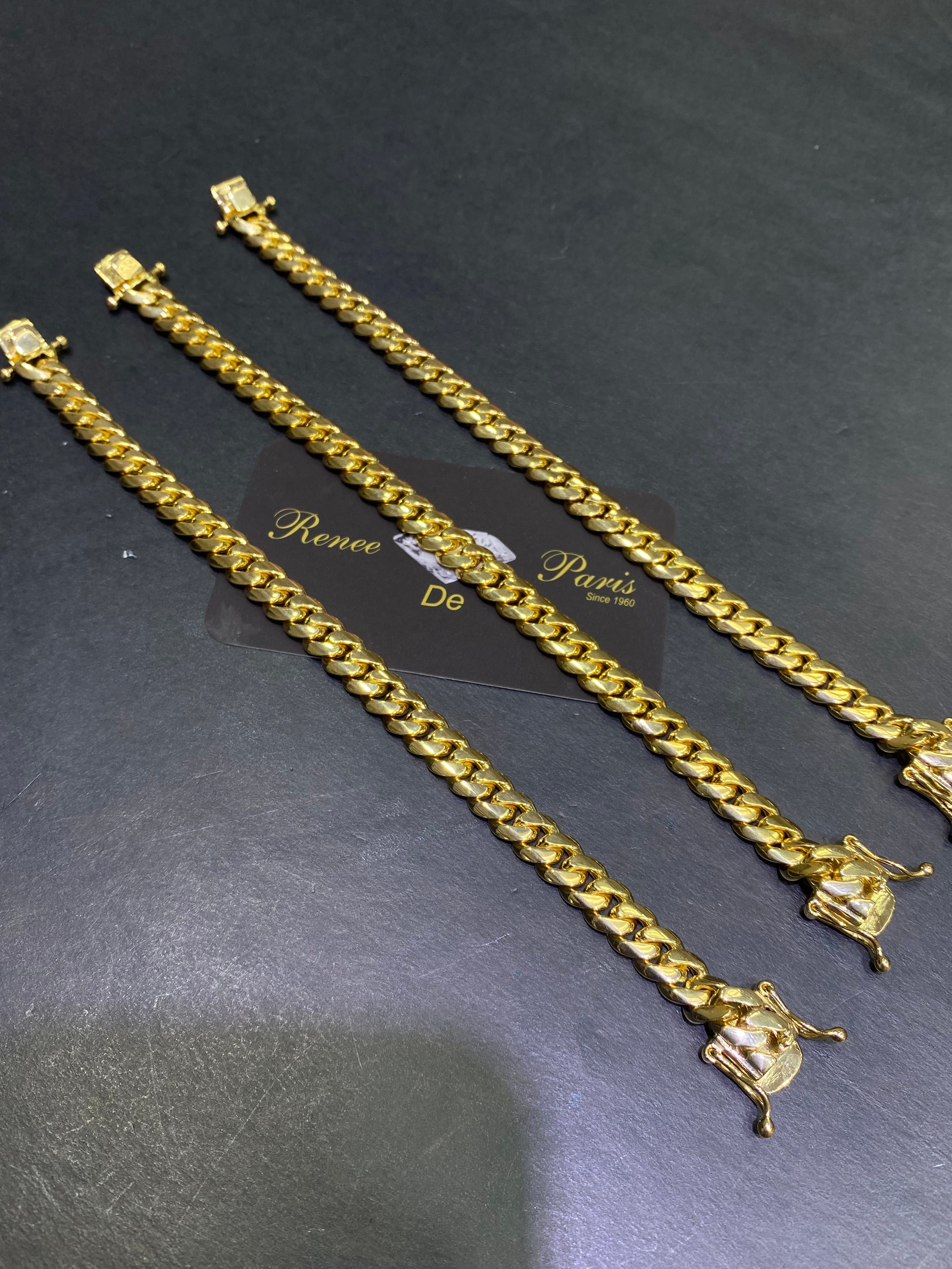 new 14k solid miami cuban link bracelet
