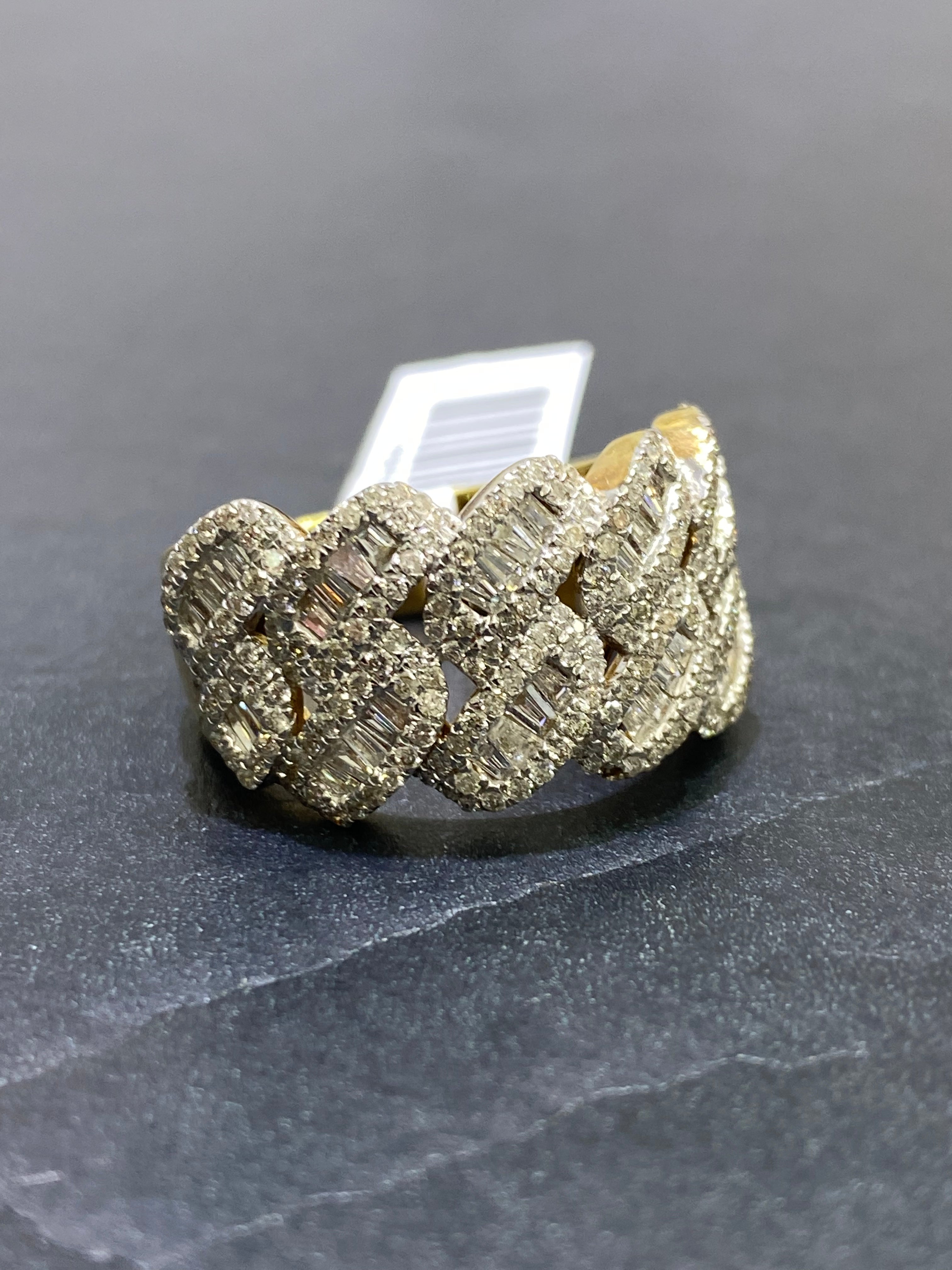 14k ICED MIAMI CUBAN LINK RING