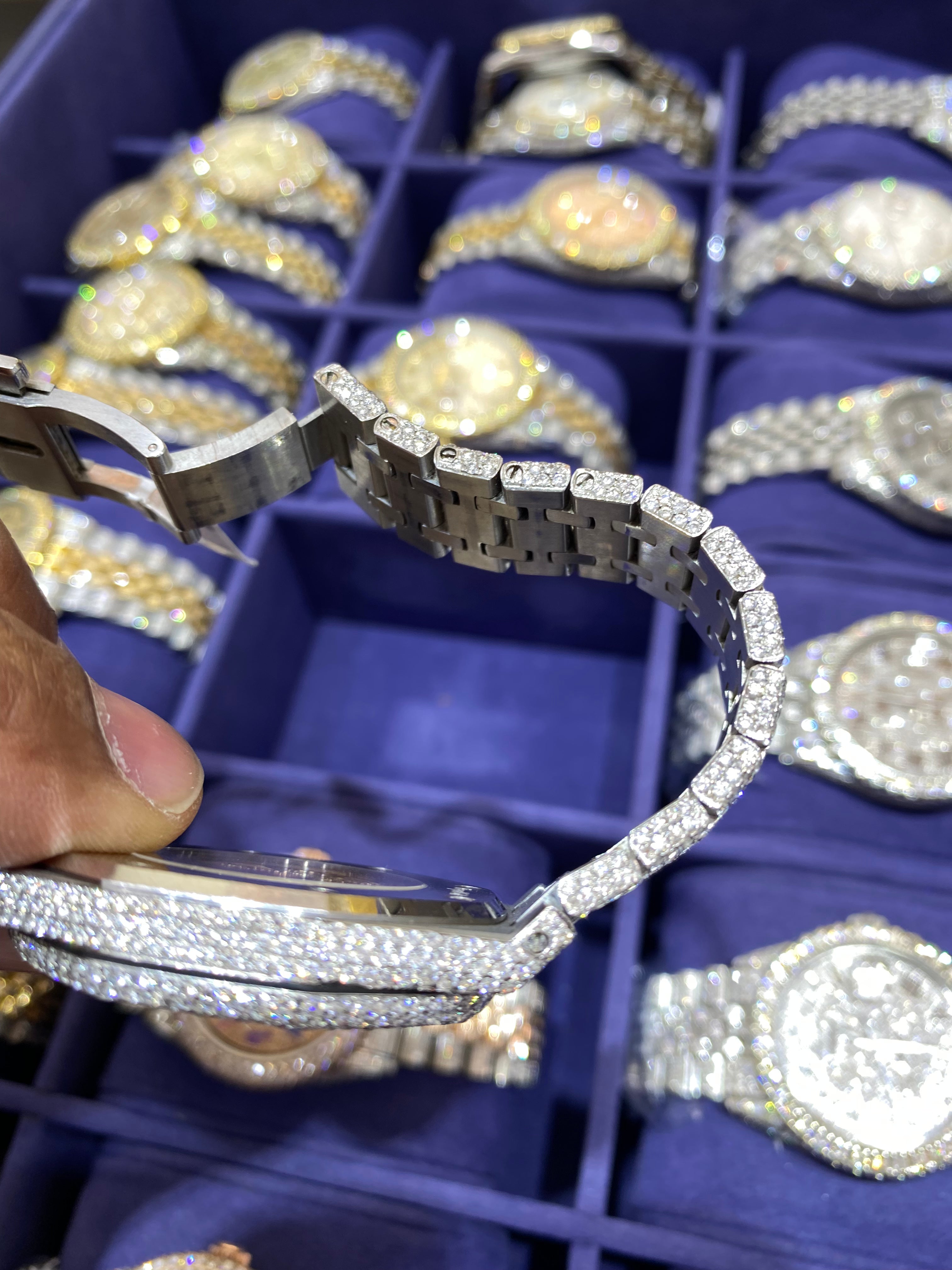 42mm Iced Out Audemar Piguet Watch 40 cts VVS1 Natural Diamonds "Iced Bust Down" AP Watch