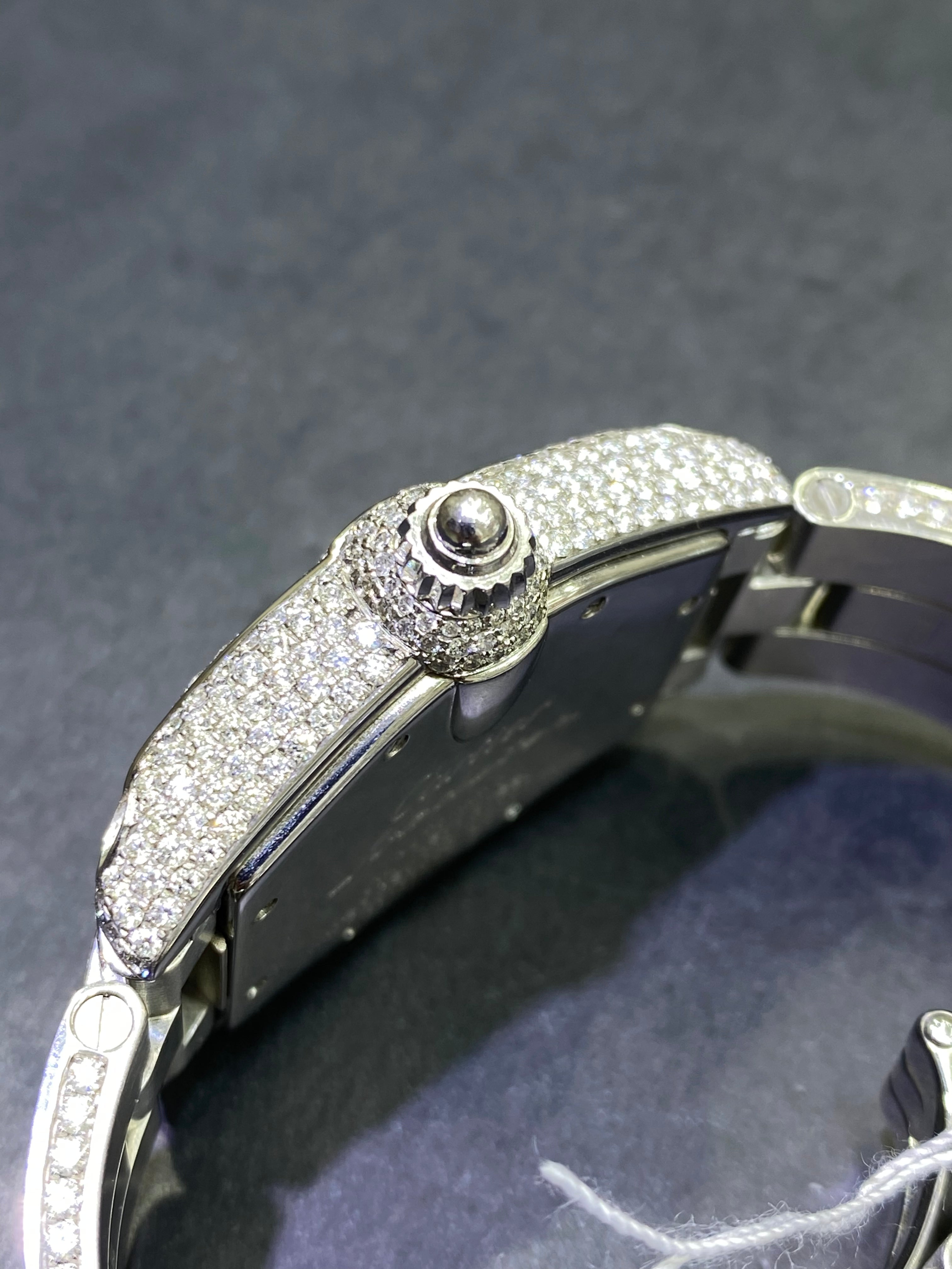36mm Cartier Roadster 20 cts Vvs1 iced Bustdown 1of 1 "iced out" cartier bust down watch stainless steel