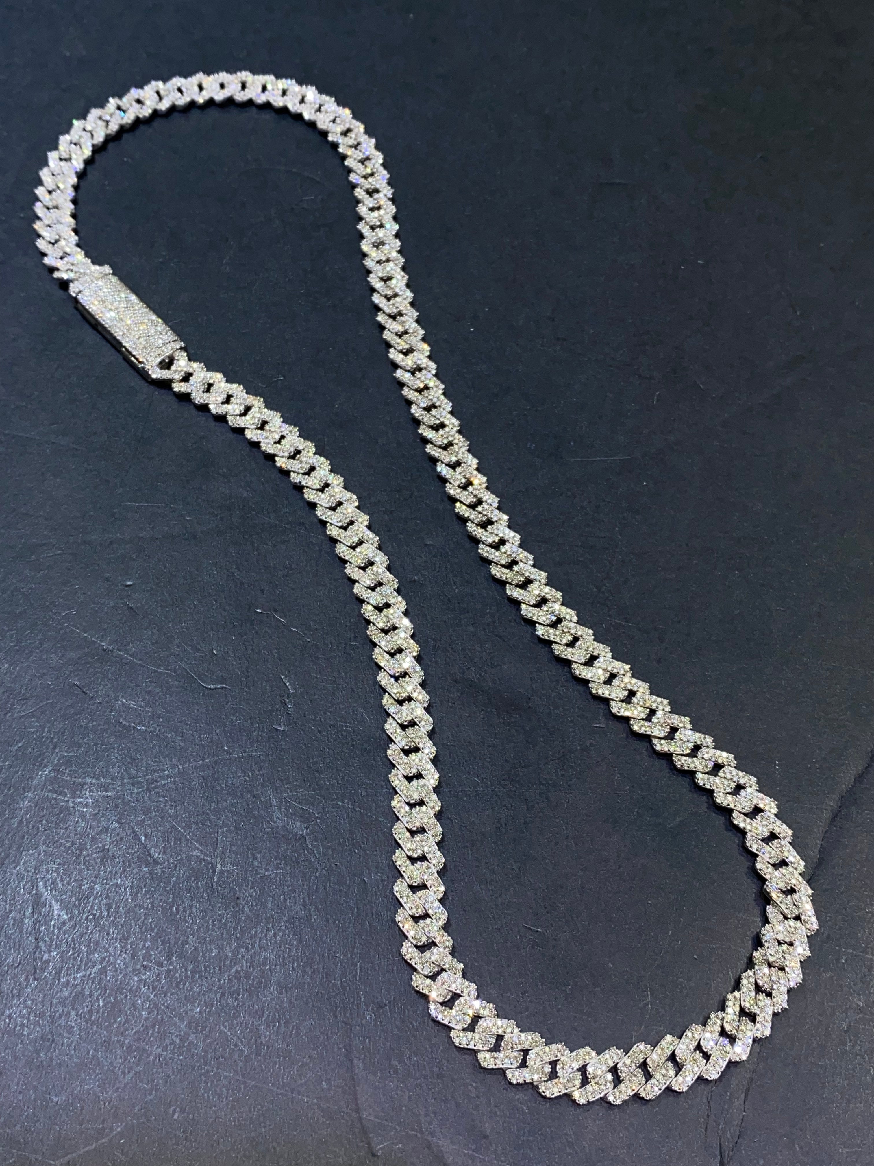 vs1 "iced bust down cuban link" chain 10 cts t.w. 14k gold 60 grams made here at renee de paris jewelry for sale online on google
