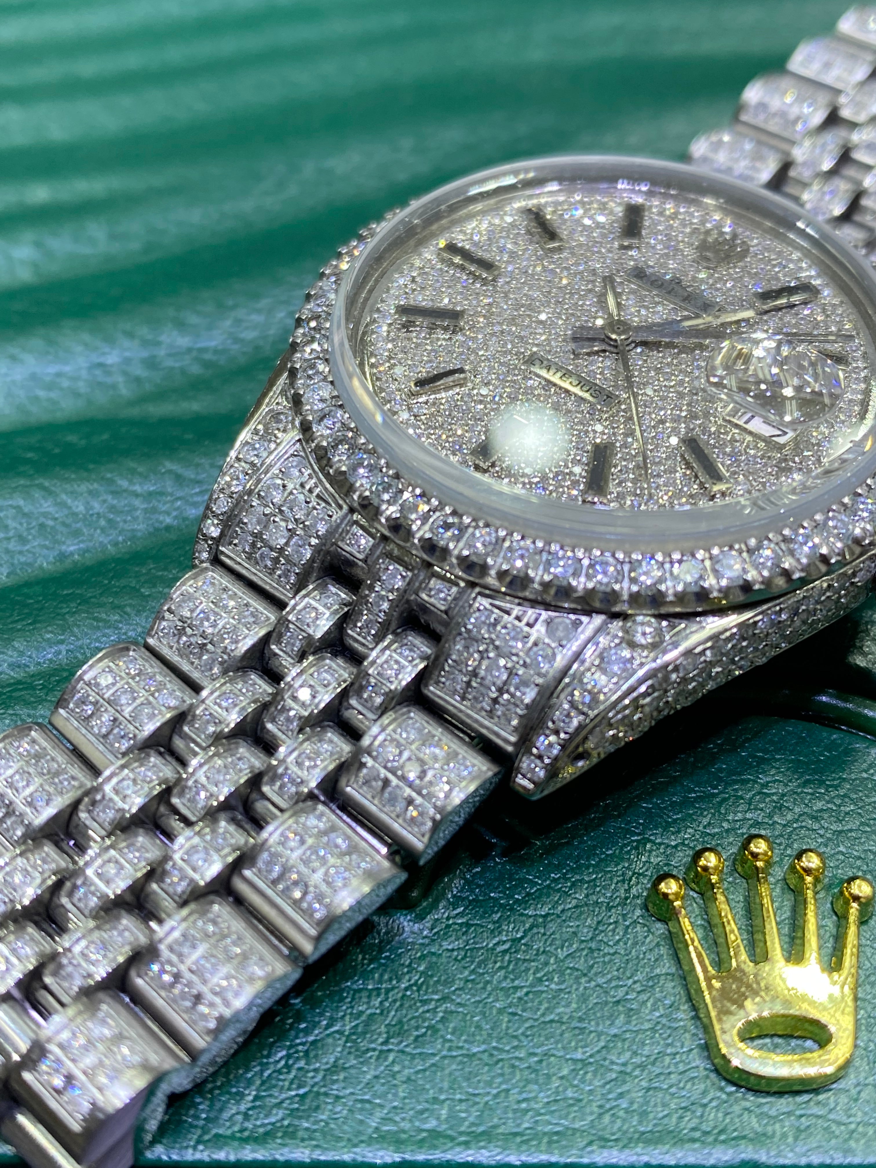 36mm rolex โiced bustdown โ 15cts natural diamond ๐ vs1