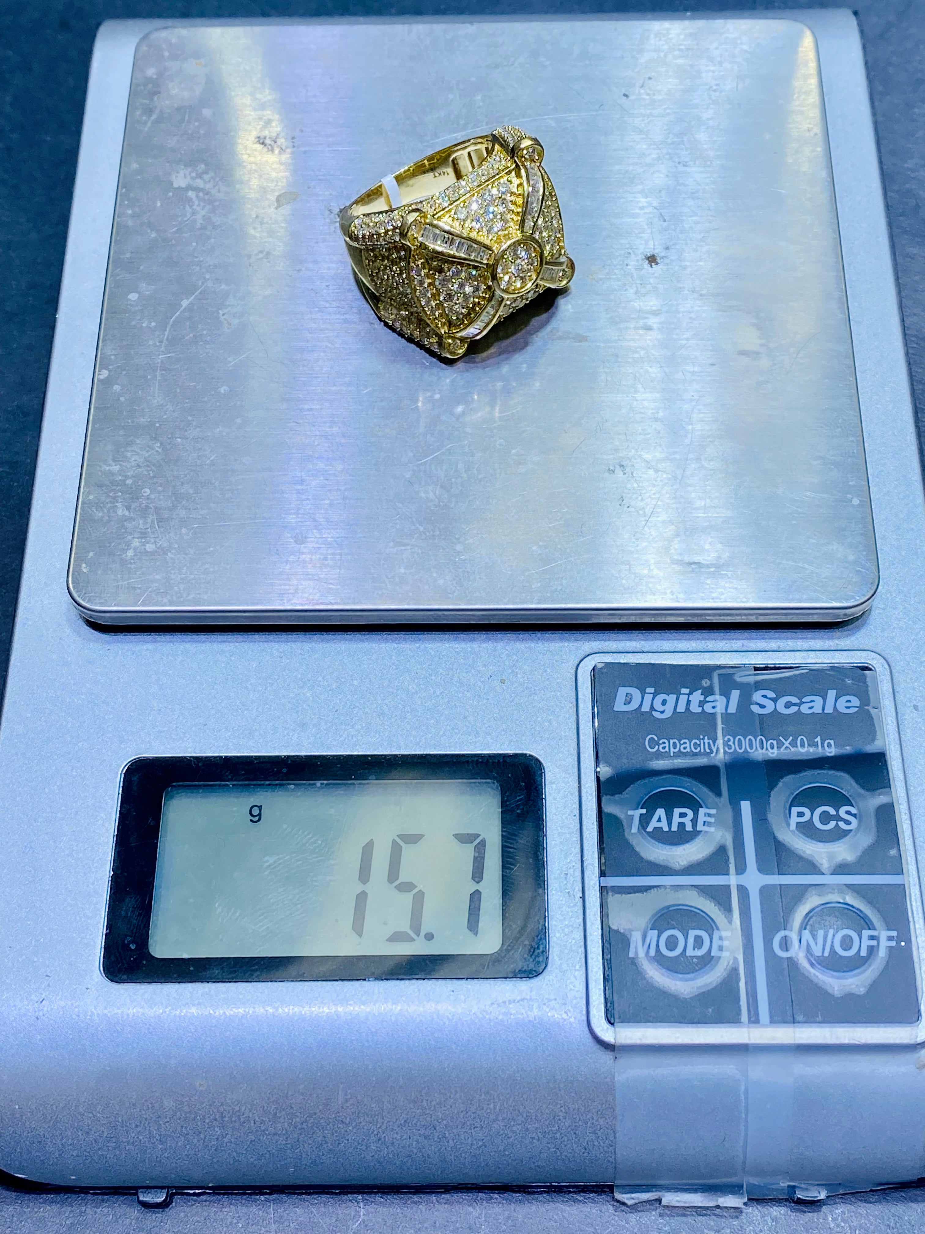new 14k vs1 cuban baguette 4ct.t.w. natural diamonds ring