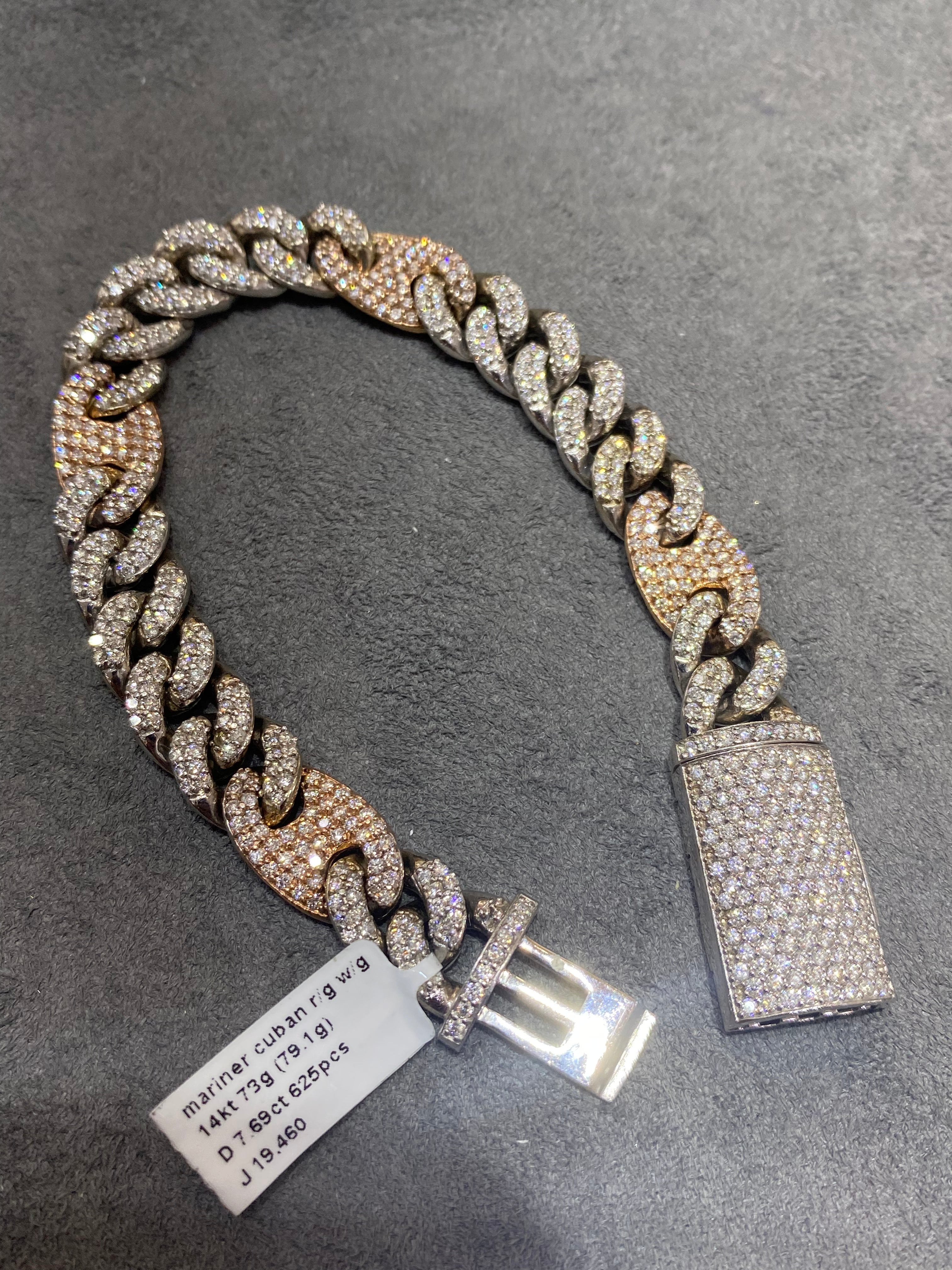 New 14k VS1 Mariner Miami Cuban link bracelet