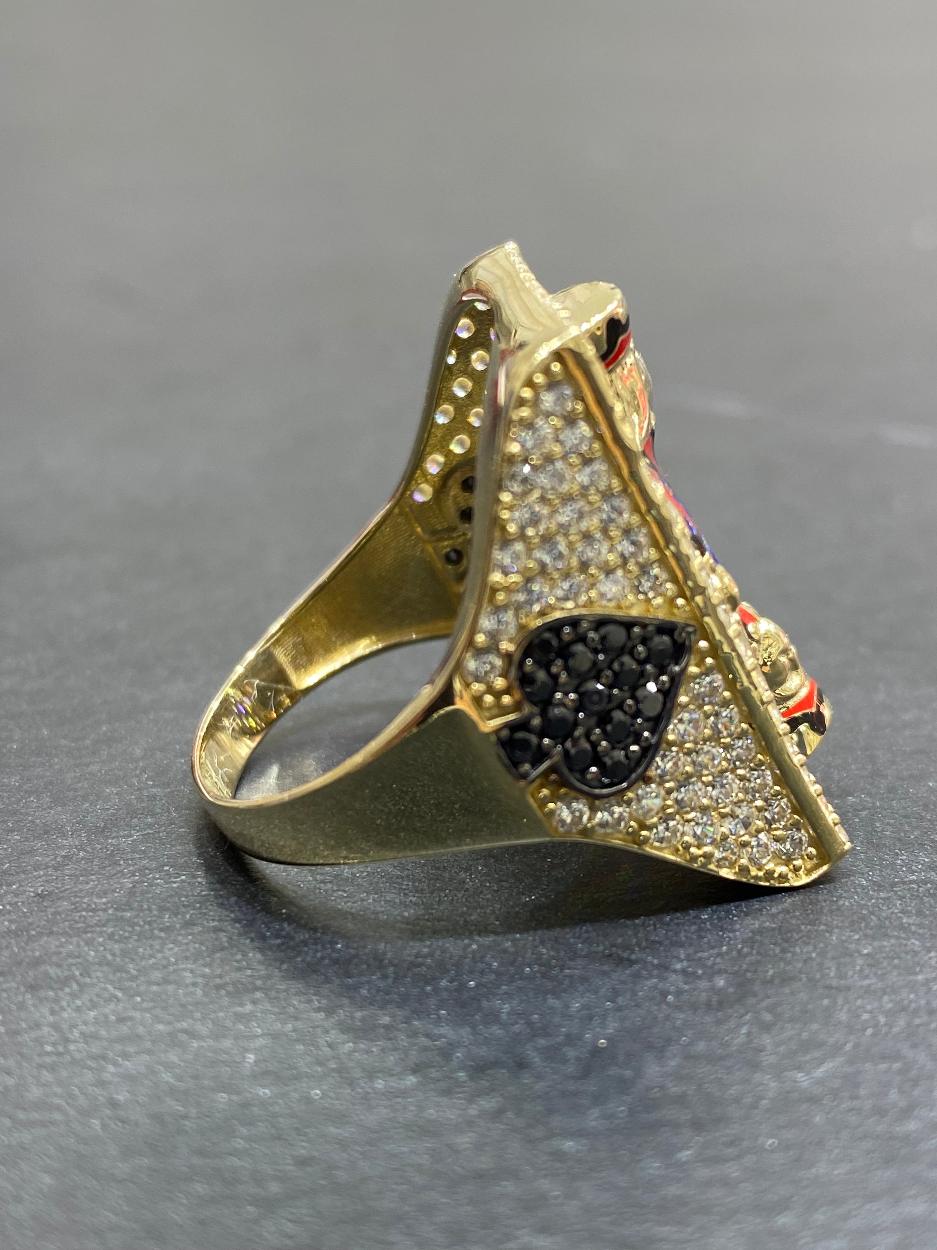 new 10k king ace of spades ring “sizing available “
